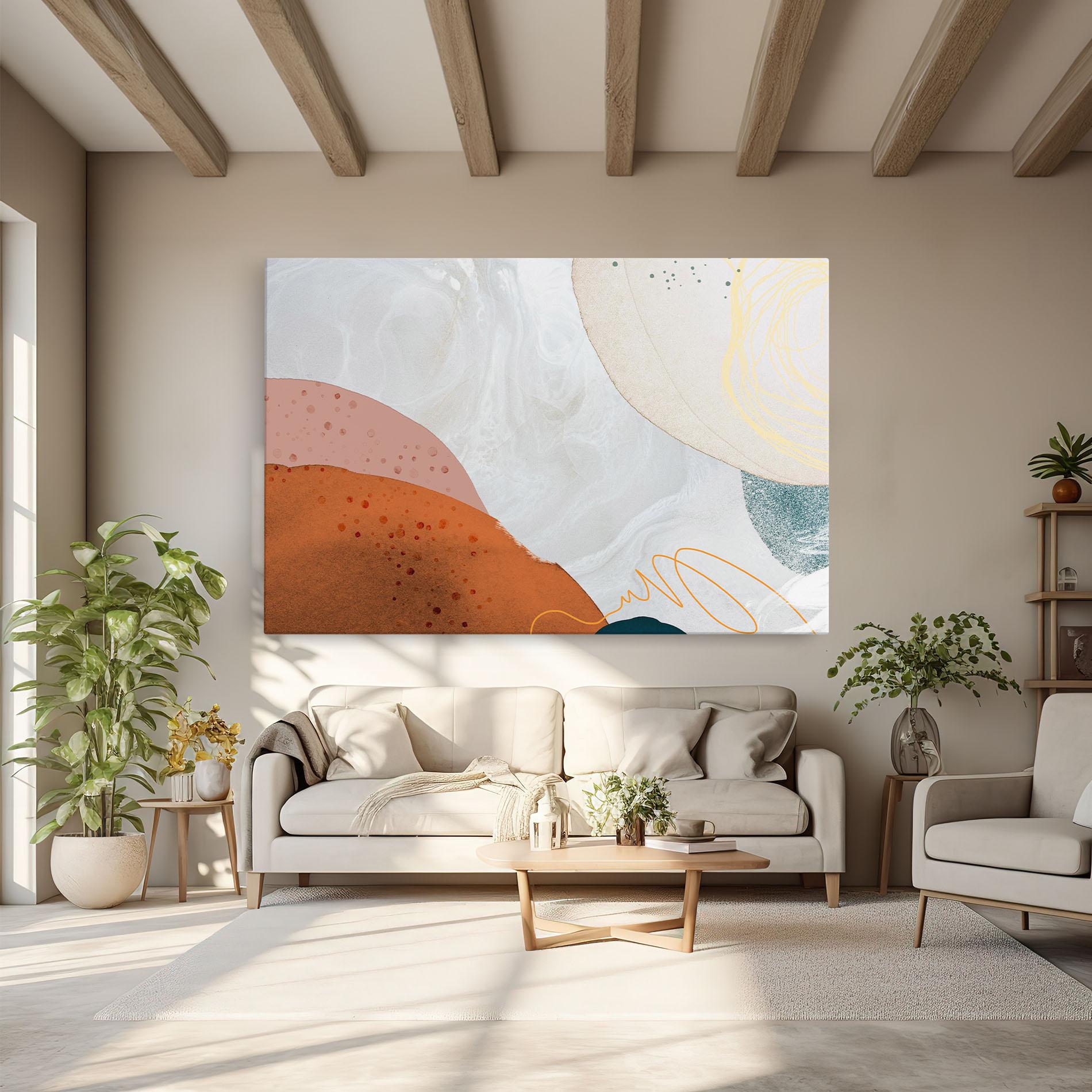 Leinwandbild Orange Yellow Line mockup 6