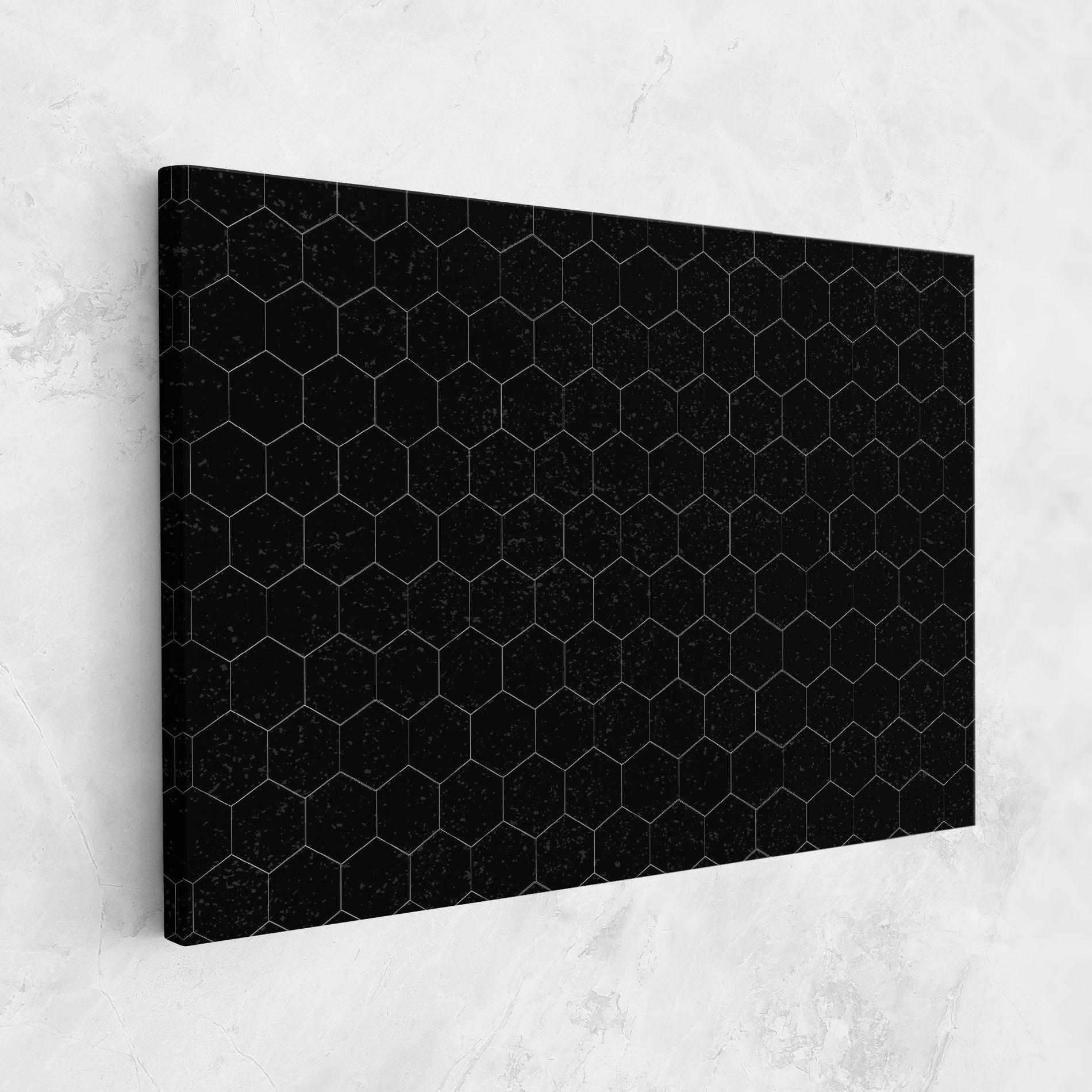 Leinwandbild Black Hexagon mockup 1