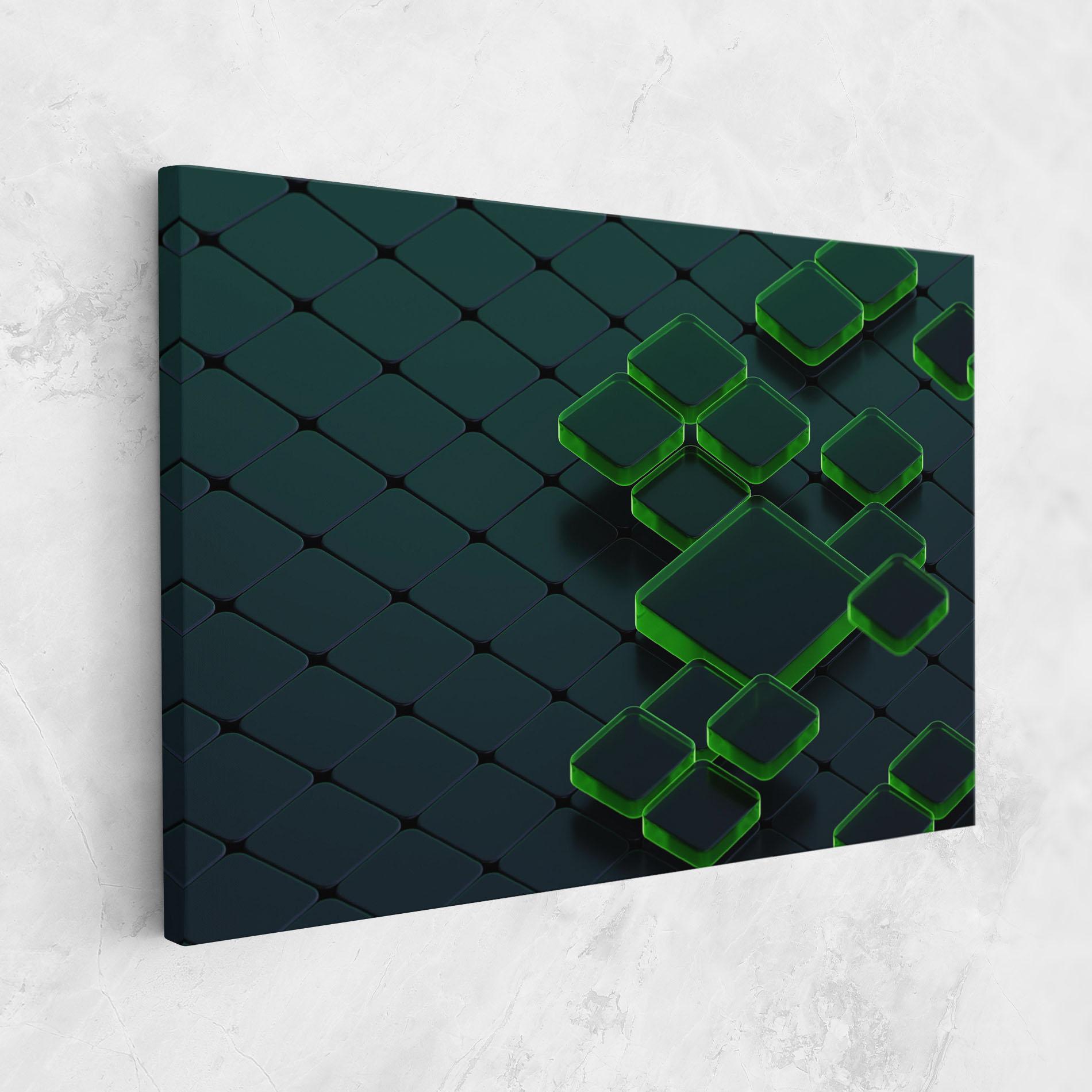 Leinwandbild Green Square Floating mockup 1