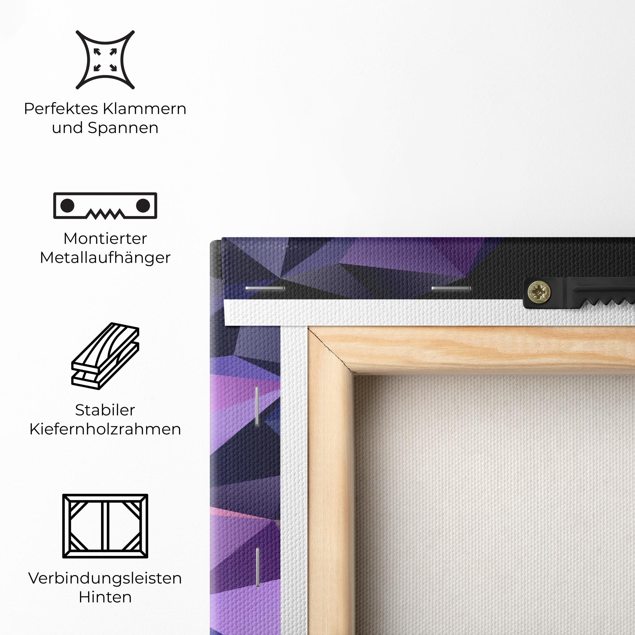 Leinwandbild Black Purple Triangle mockup 5