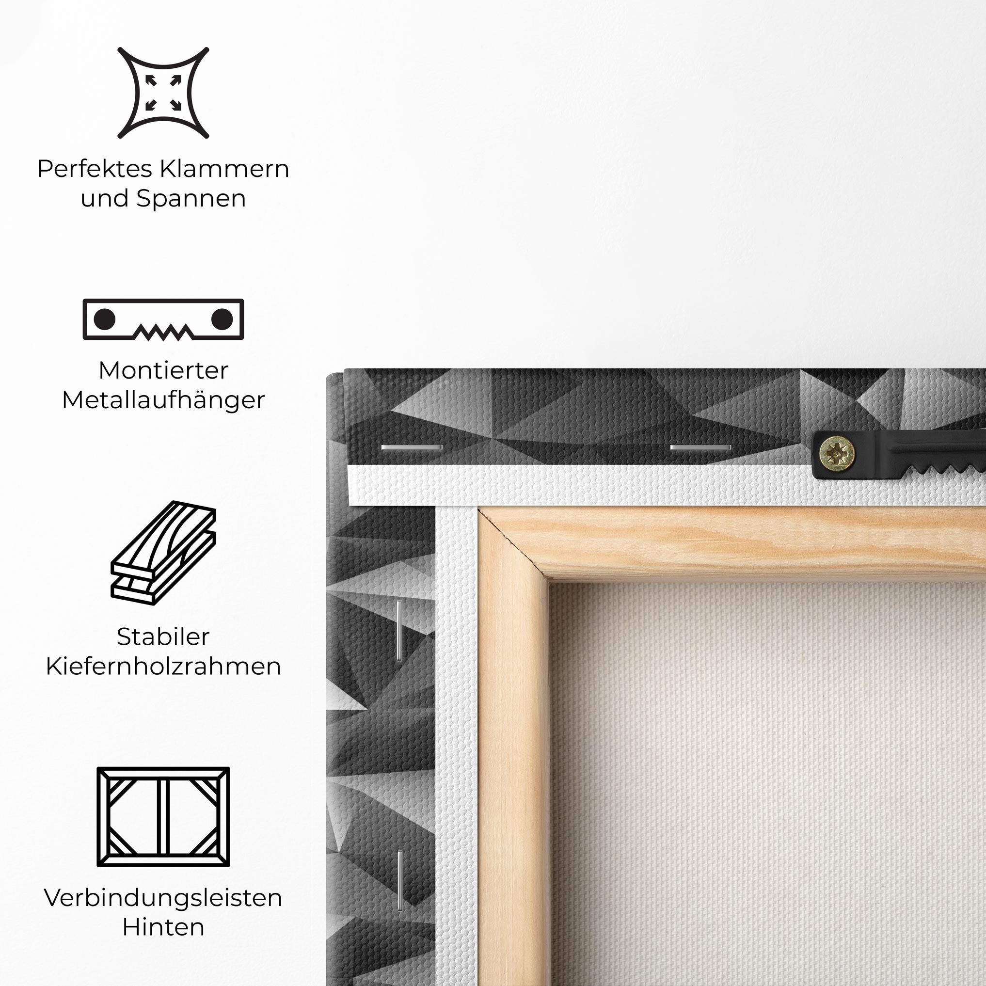 Leinwandbild Black Triangle Pattern mockup 5