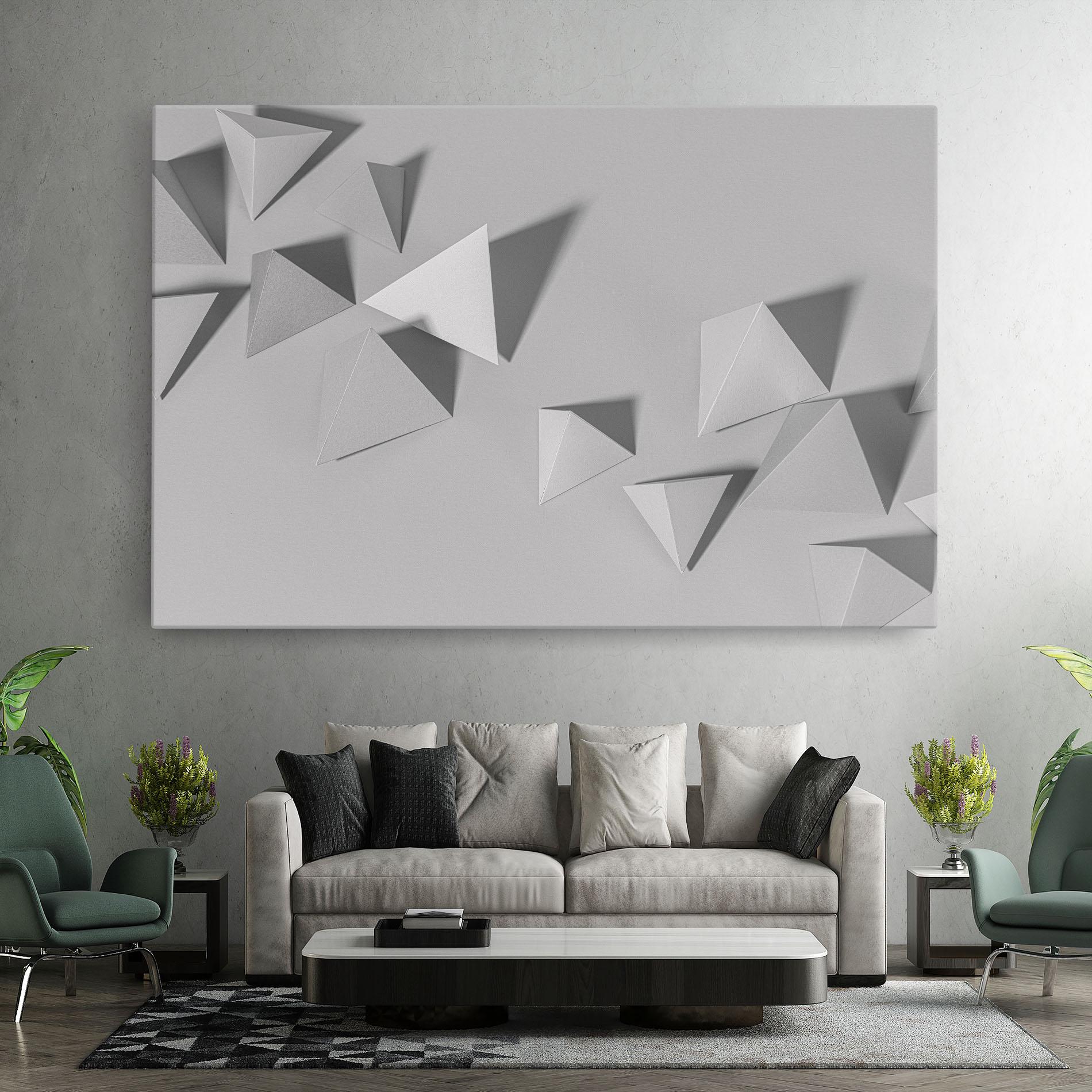 Leinwandbild 3d White Triangle mockup 7