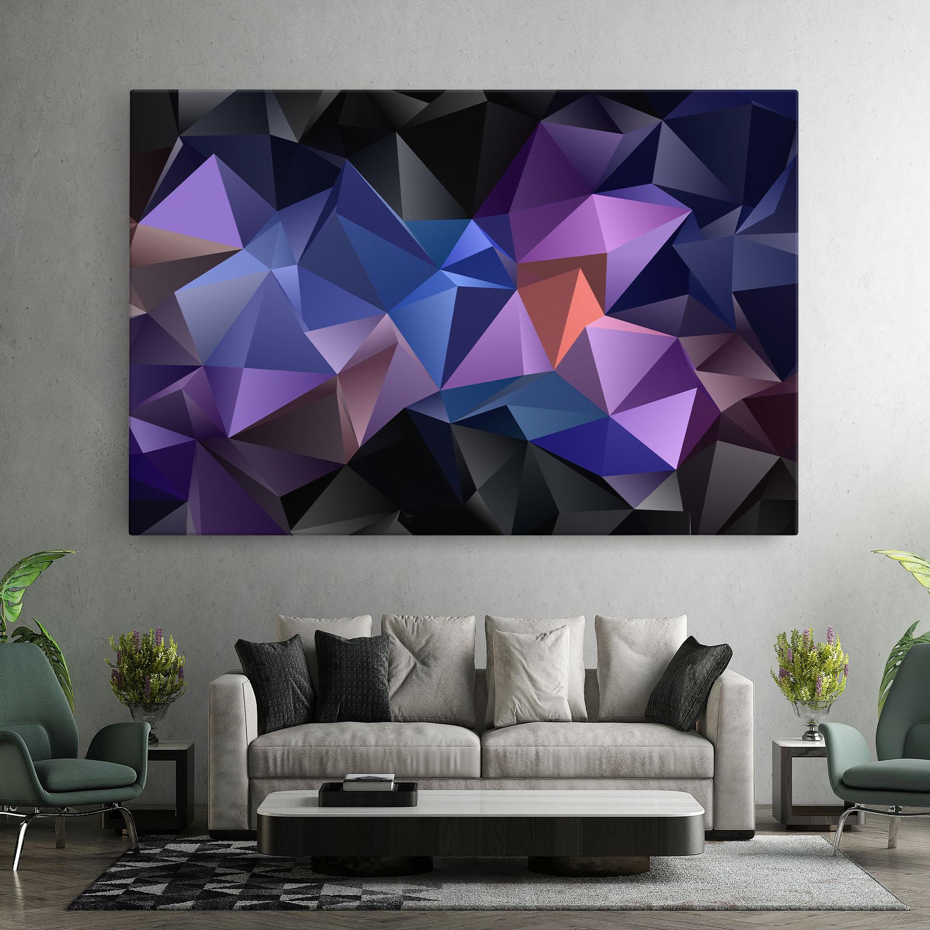 Leinwandbild Black Purple Triangle mockup 7