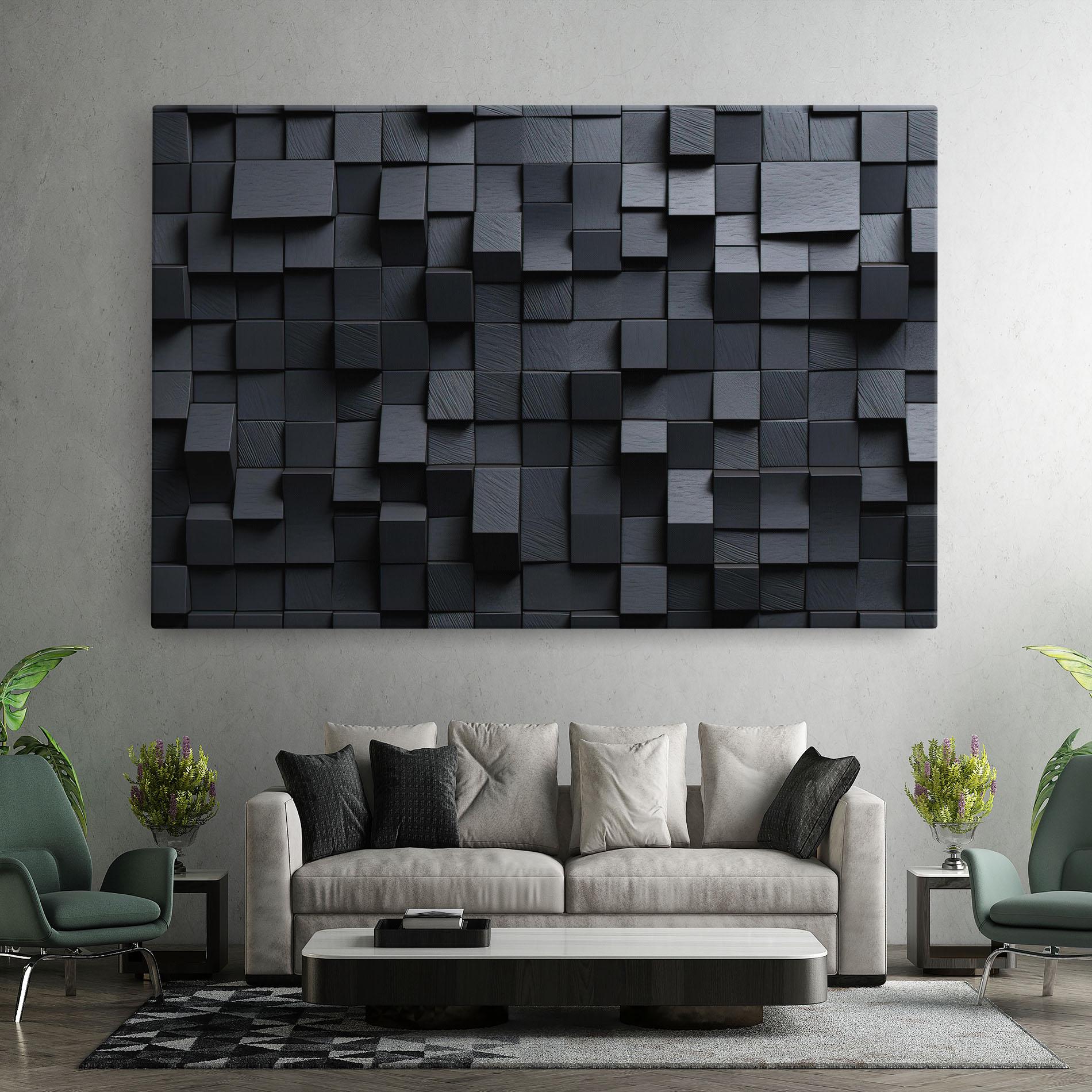 Leinwandbild Black Square Pattern mockup 7