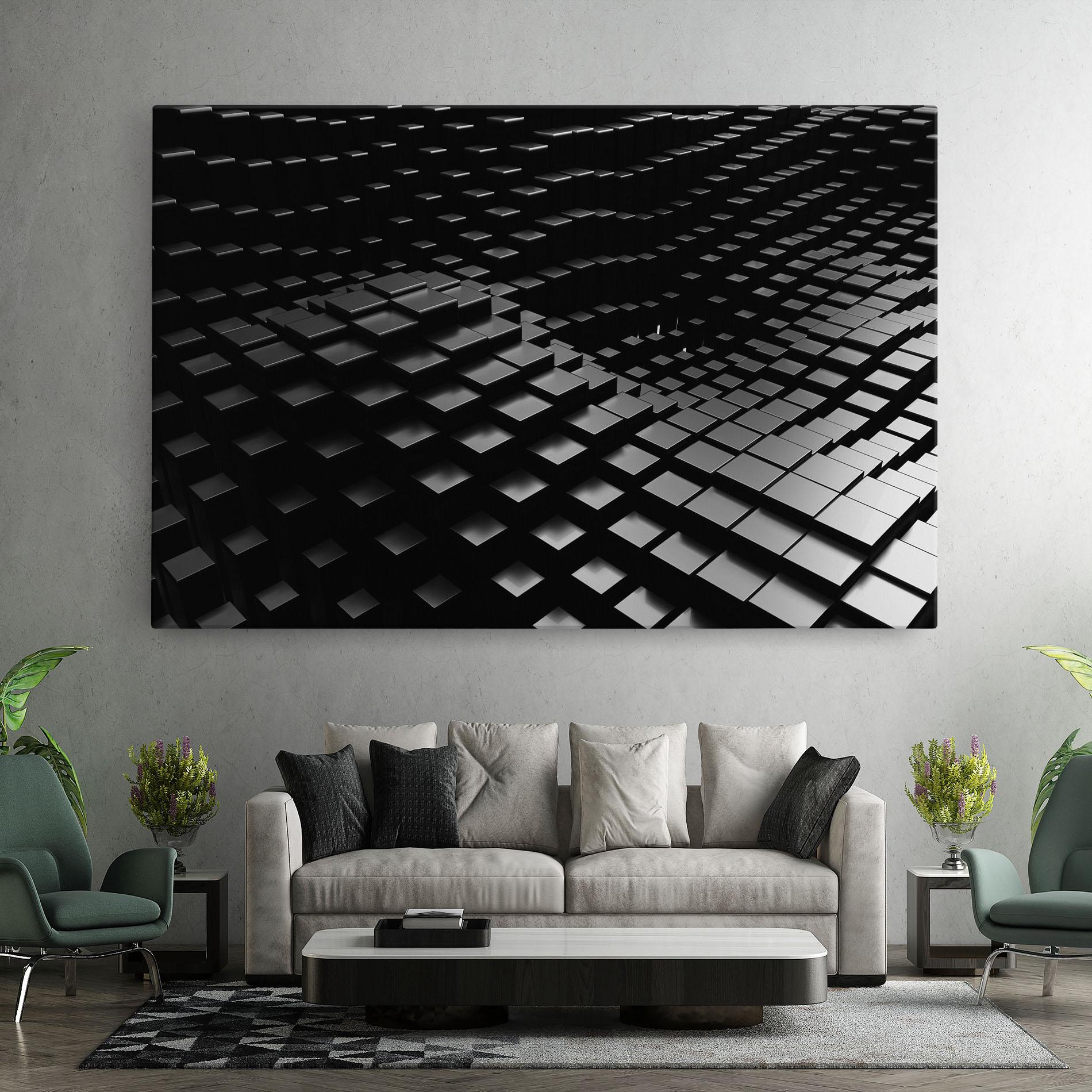Leinwandbild Black Square Wave mockup 7