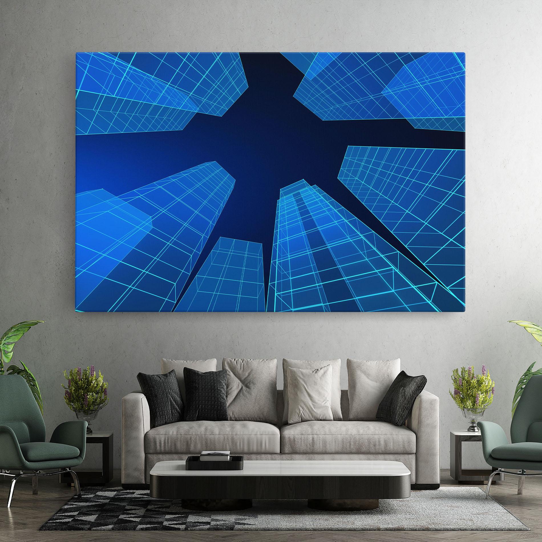 Leinwandbild Blue Buildings mockup 7