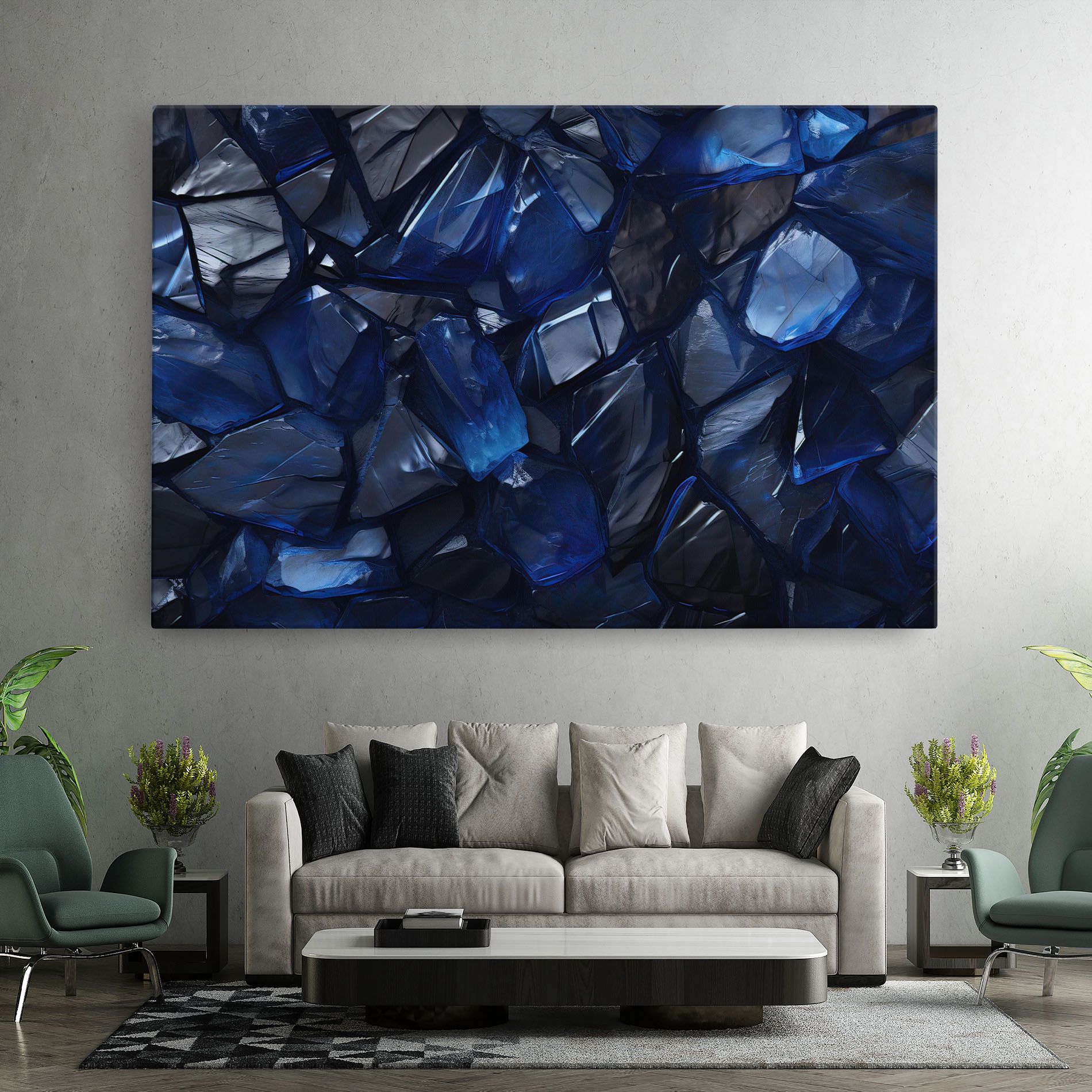 Blue Crystal Shape mockup 7