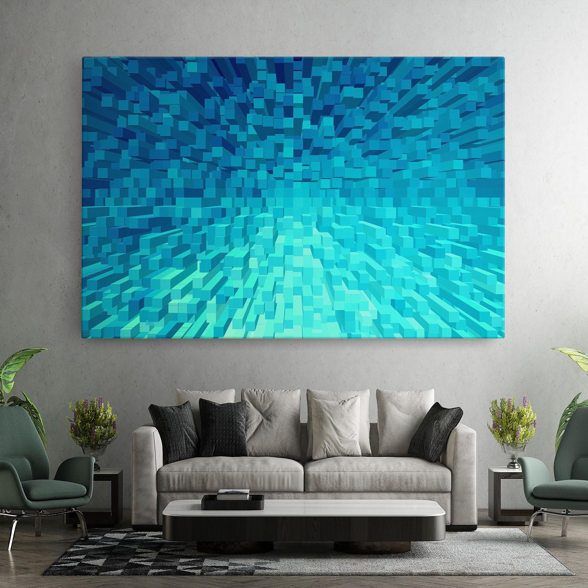 Leinwandbild Blue Square Mix mockup 7