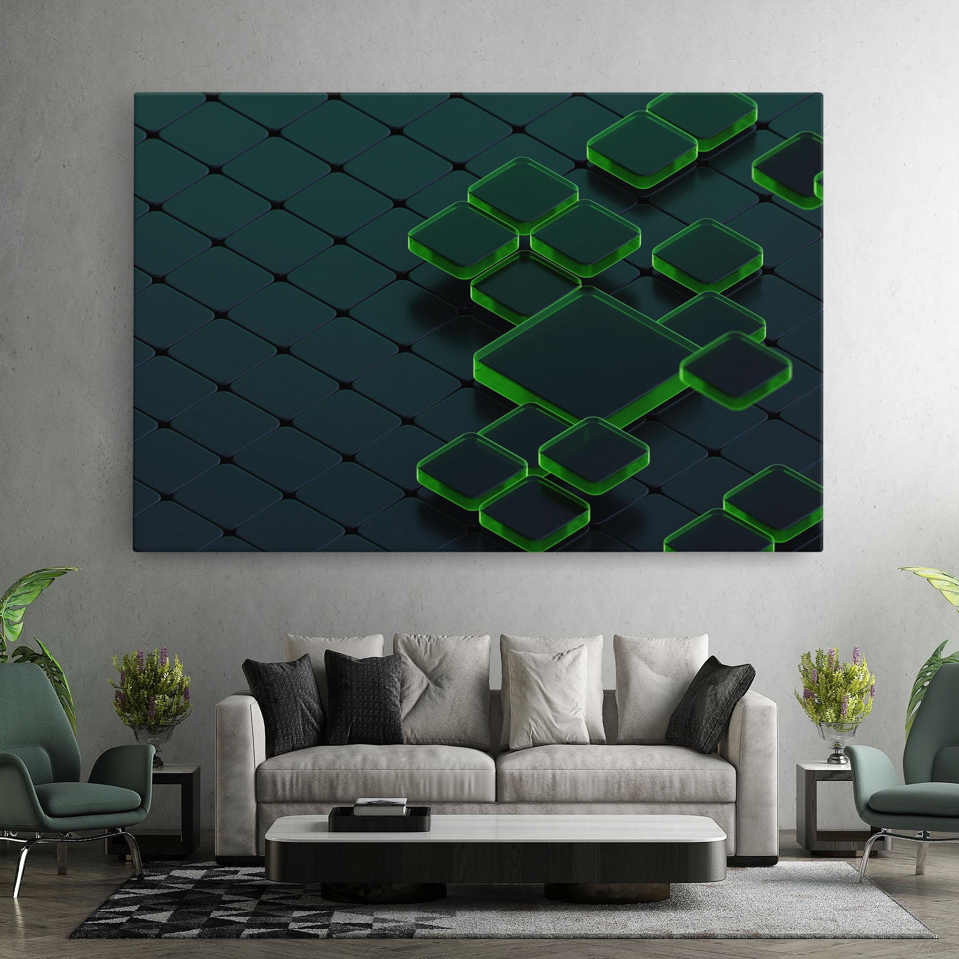 Leinwandbild Green Square Floating mockup 7