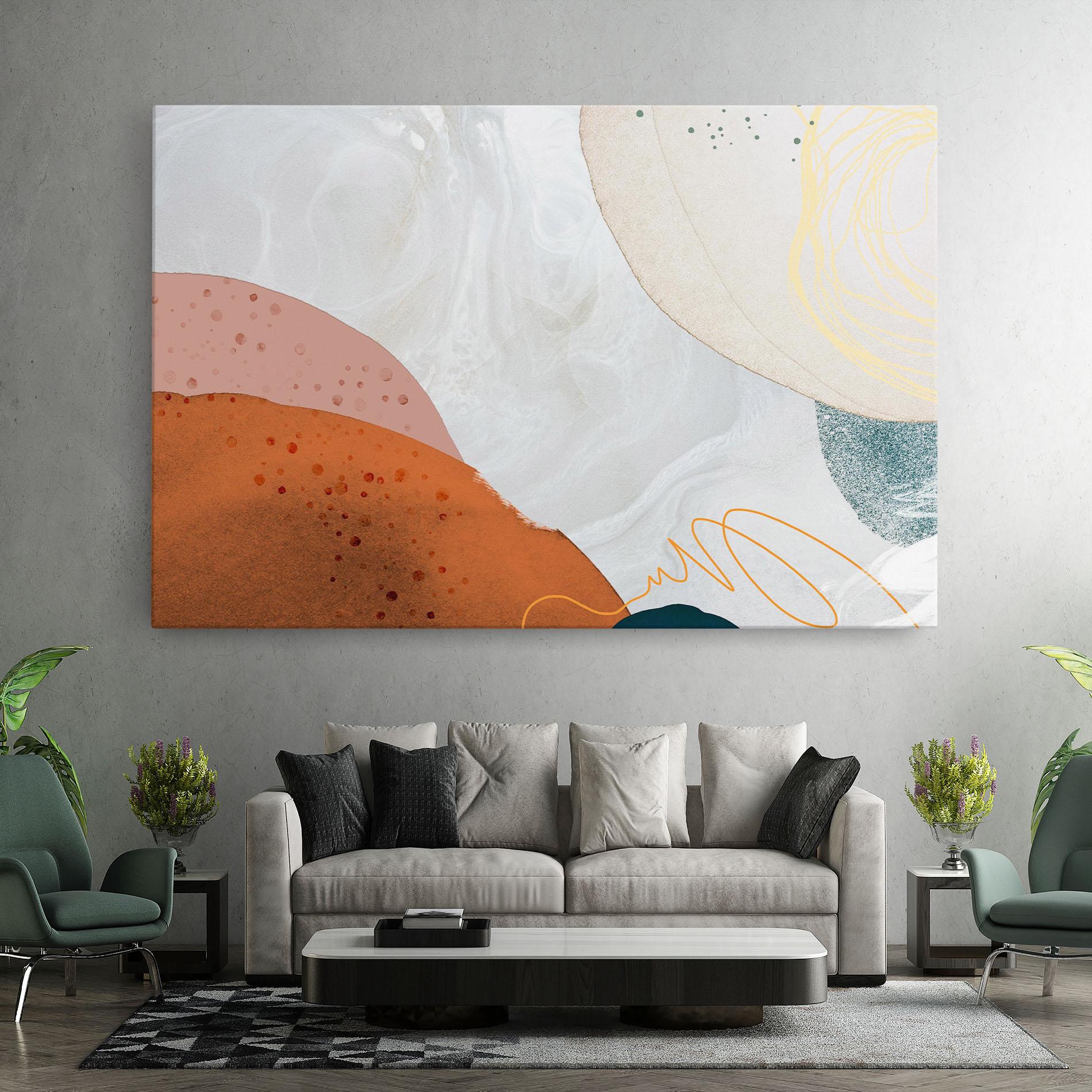 Leinwandbild Orange Yellow Line mockup 7