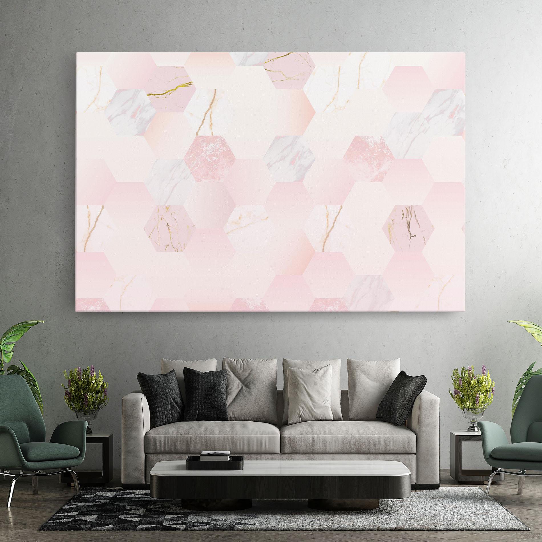 Leinwandbild Pink Hexanon mockup 7