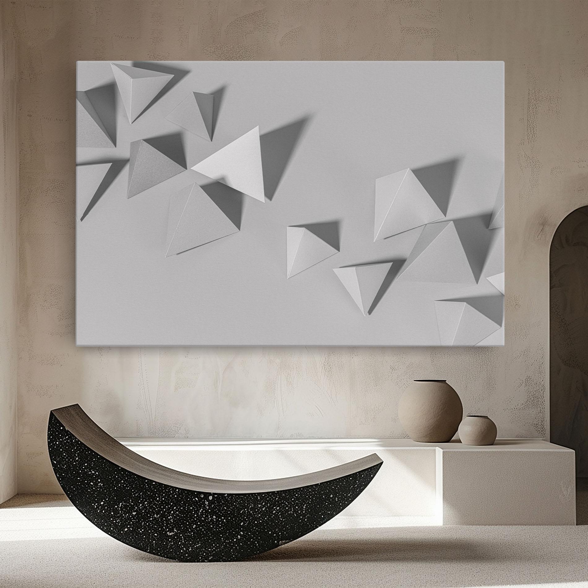 Leinwandbild 3d White Triangle mockup 8