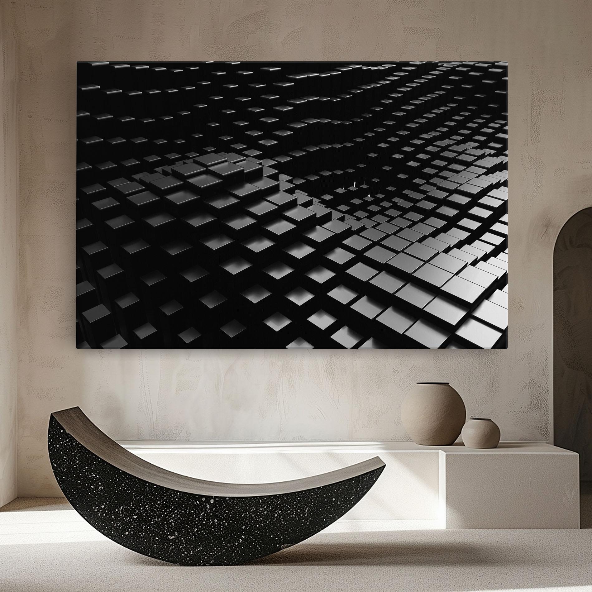 Leinwandbild Black Square Wave mockup 8