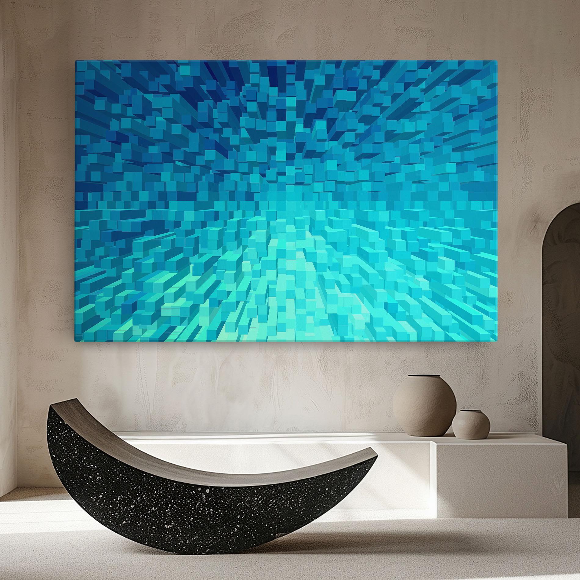 Leinwandbild Blue Square Mix mockup 8