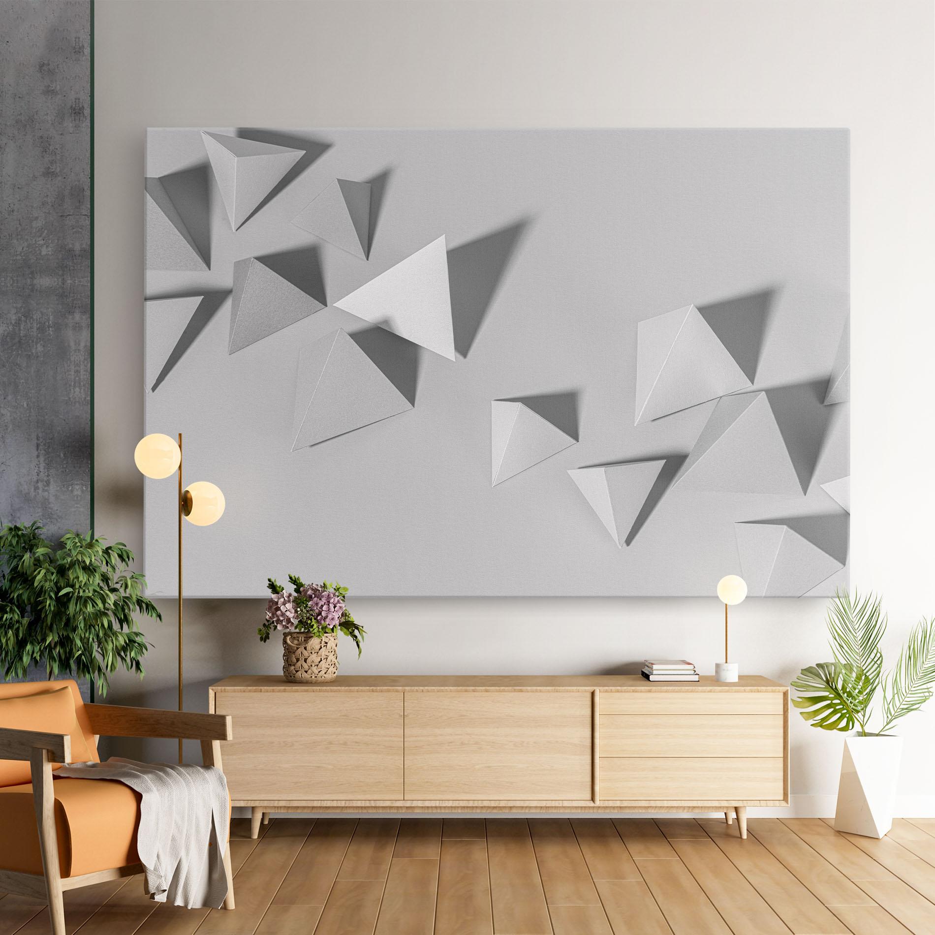 Leinwandbild 3d White Triangle mockup 9