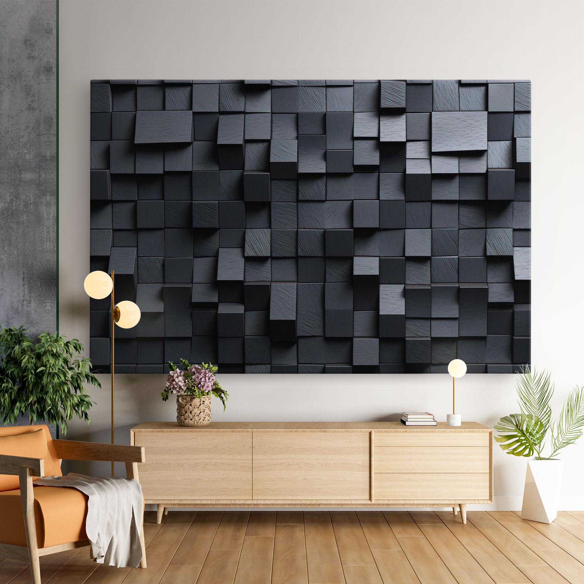 Leinwandbild Black Square Pattern mockup 9