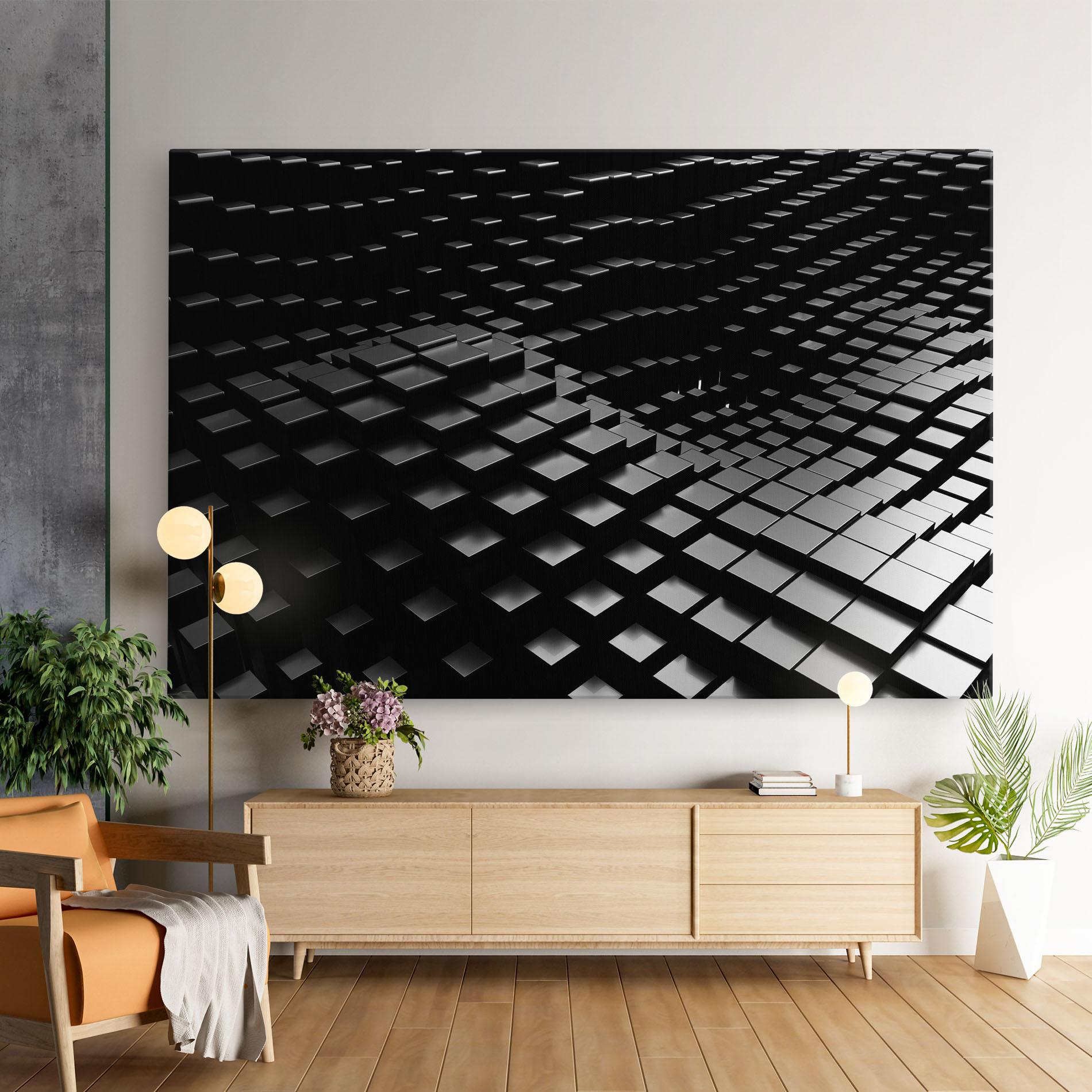 Leinwandbild Black Square Wave mockup 9
