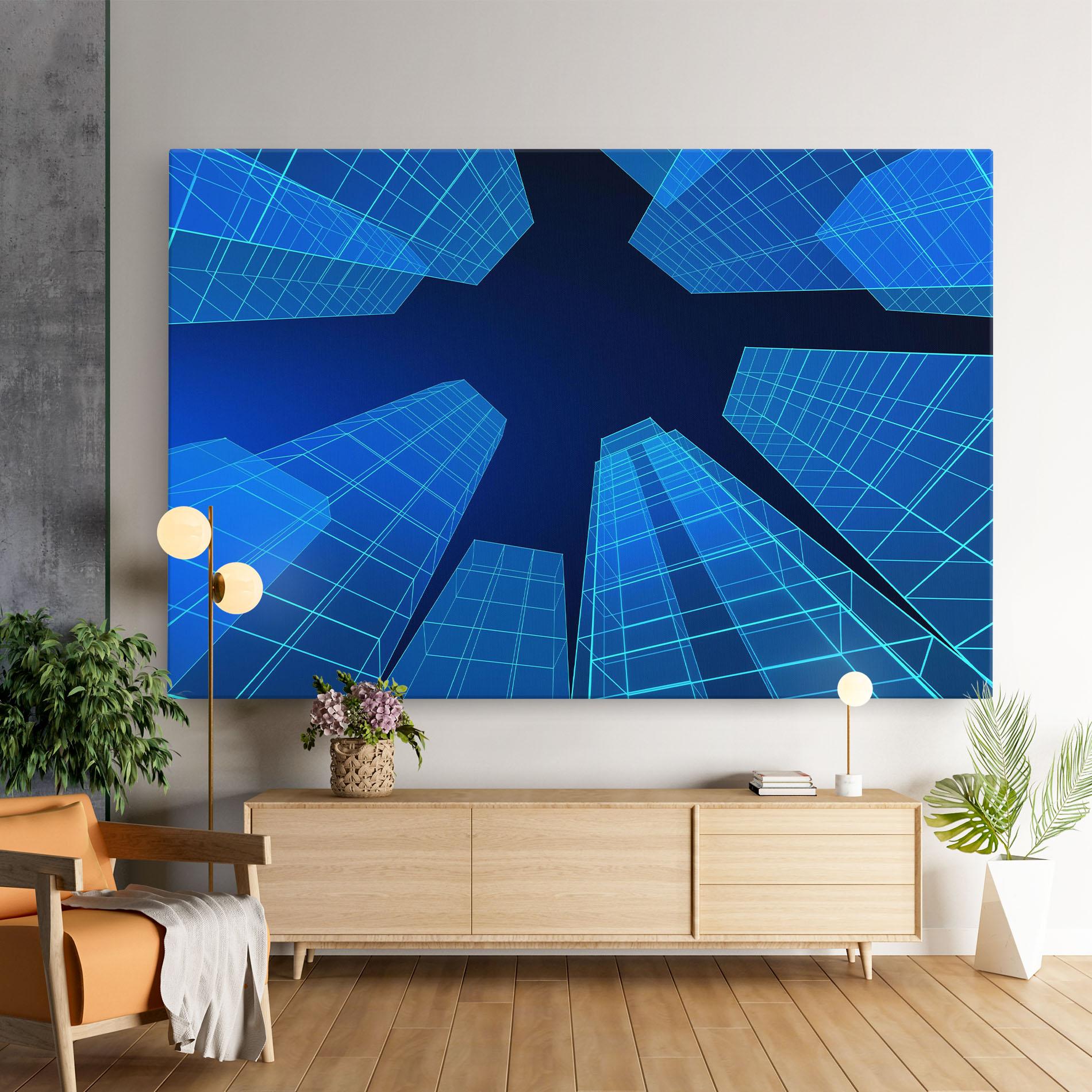 Leinwandbild Blue Buildings mockup 9