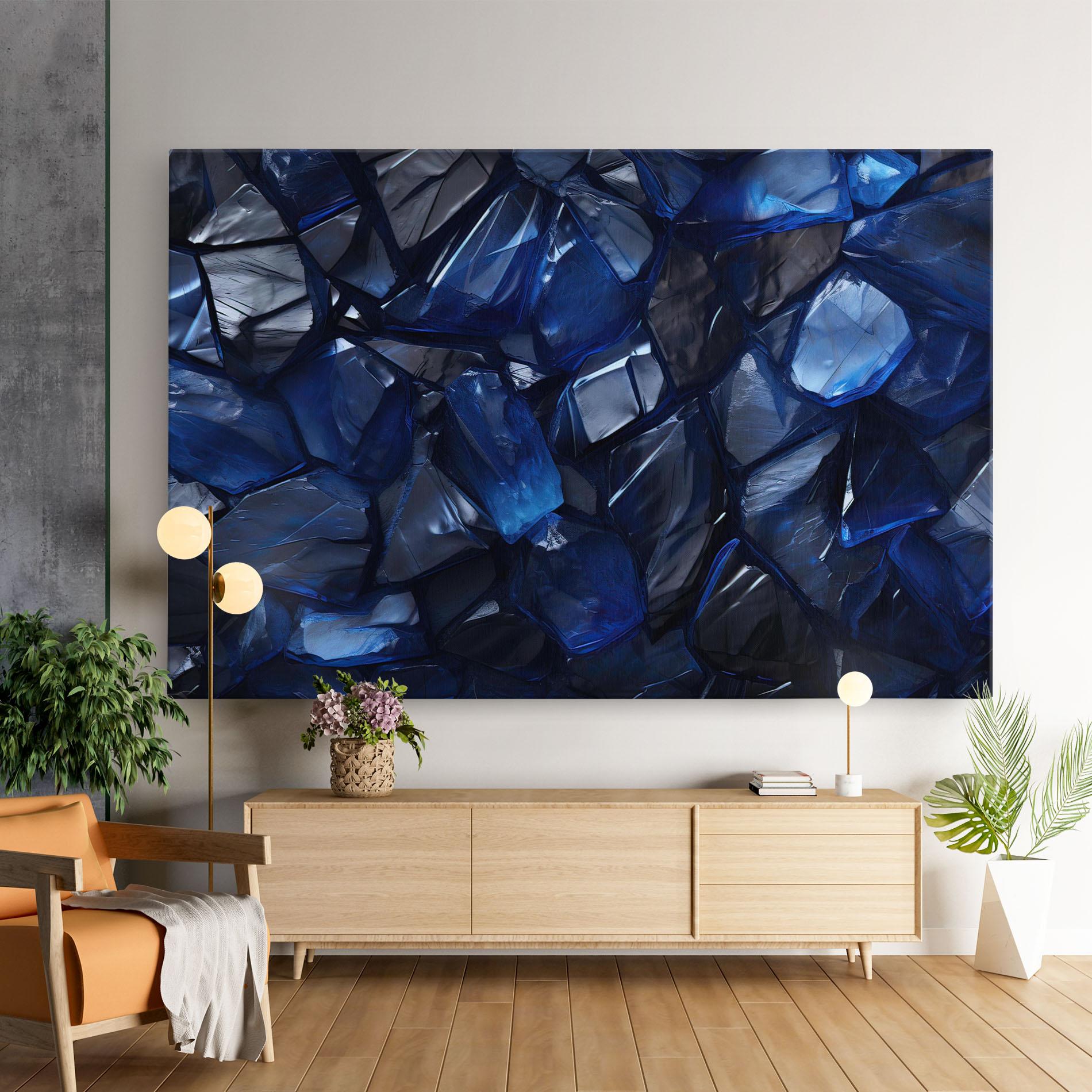 Leinwandbild Blue Crystal Shape mockup 9