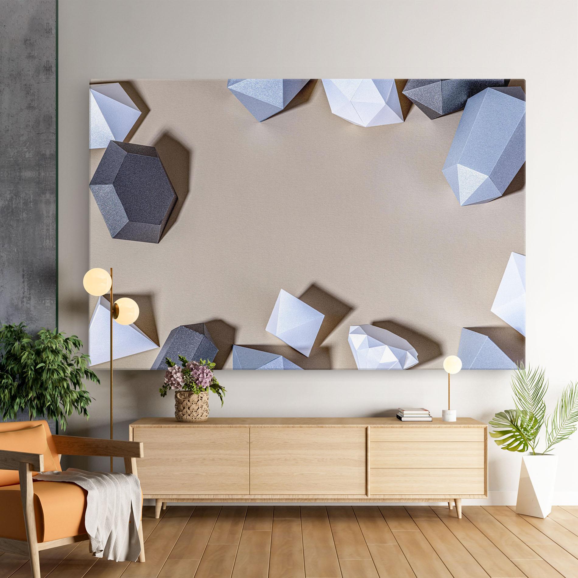 Leinwandbild Geometric 3d Shapes mockup 9