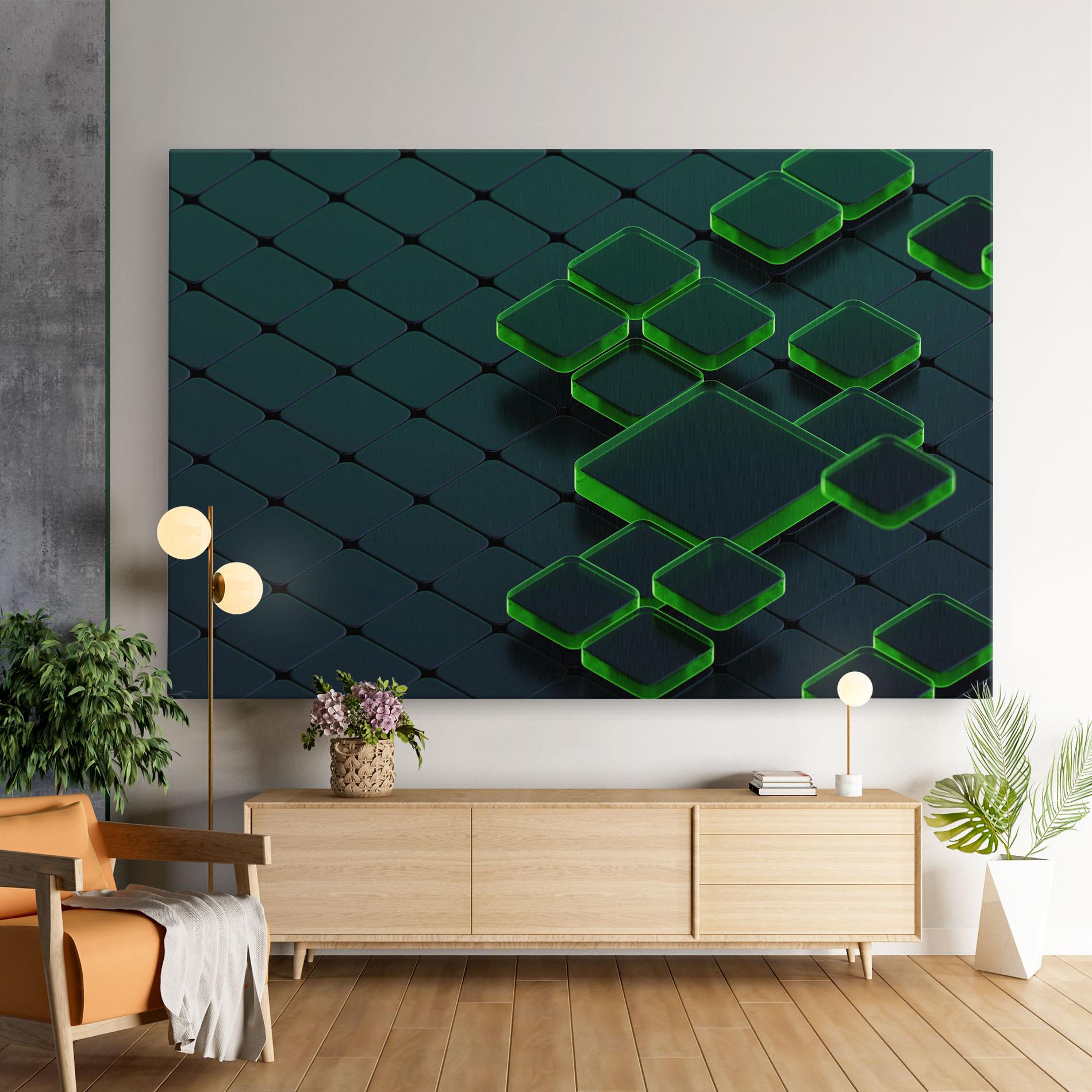 Leinwandbild Green Square Floating mockup 9