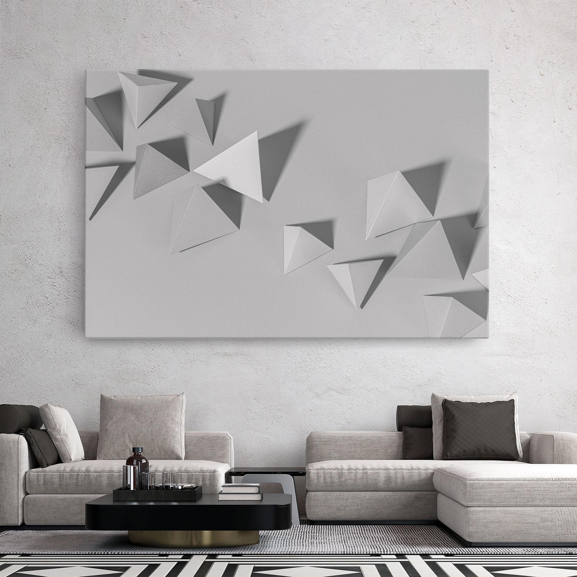 Leinwandbild 3d White Triangle mockup 2
