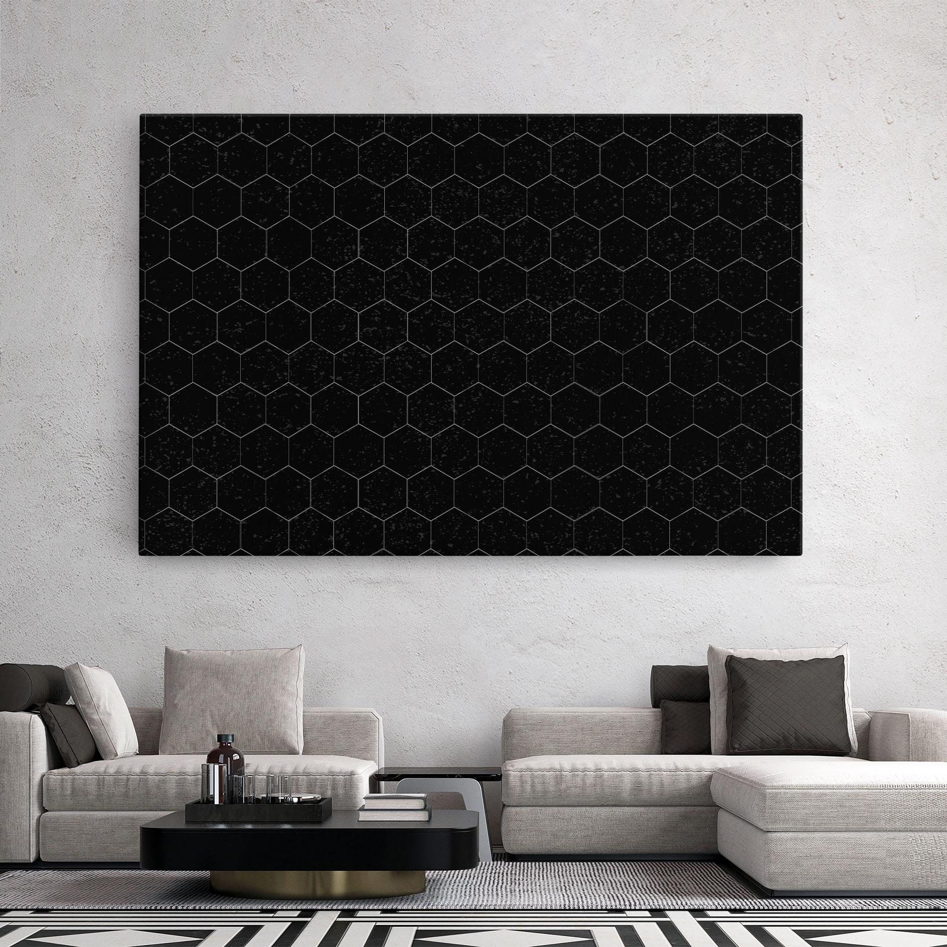 Leinwandbild Black Hexagon mockup 2
