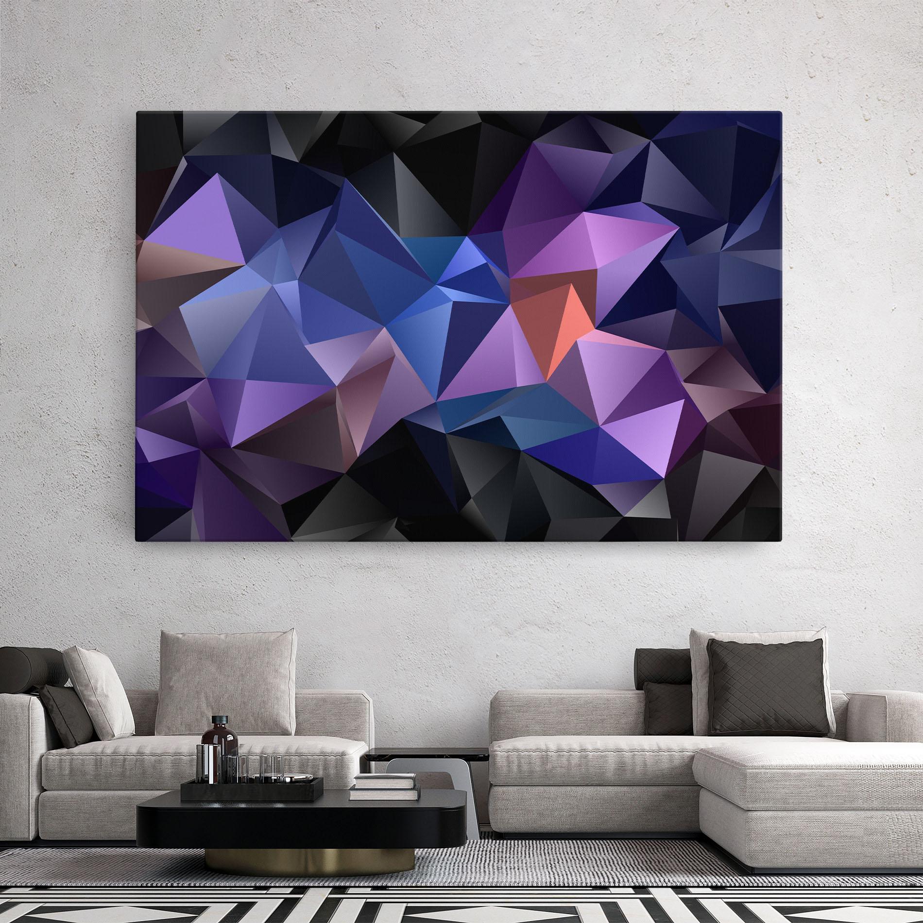 Leinwandbild Black Purple Triangle mockup 2
