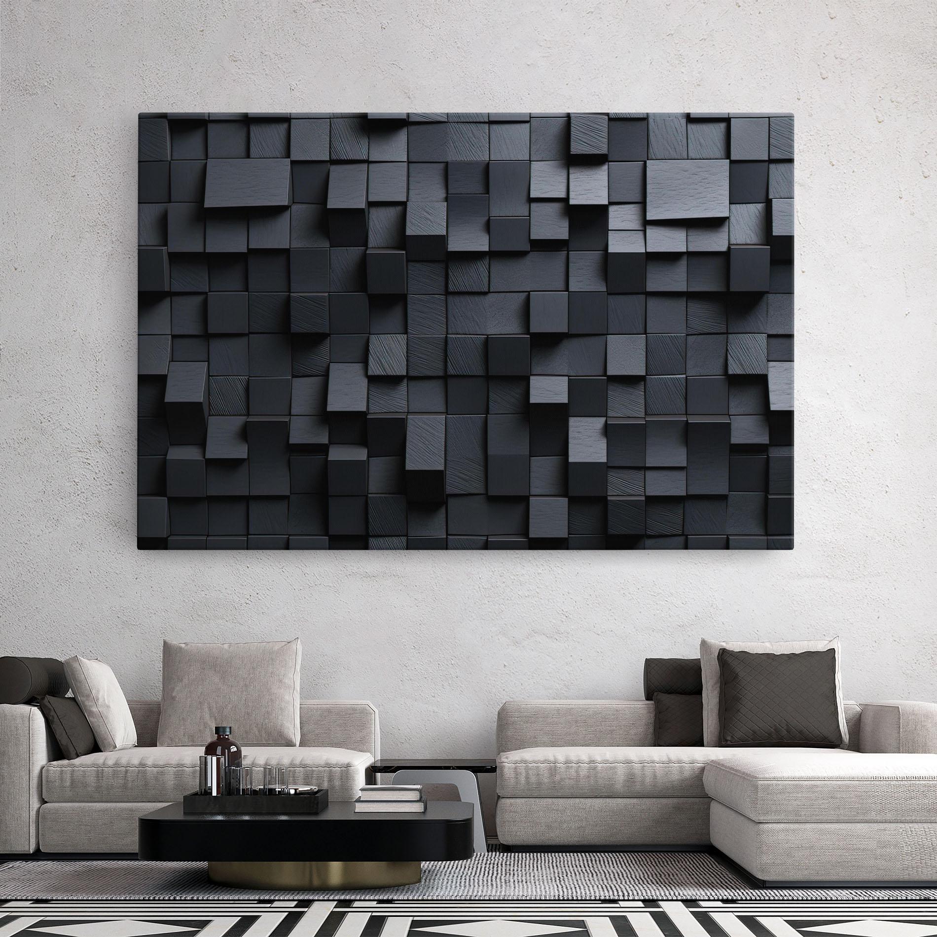 Leinwandbild Black Square Pattern mockup 2