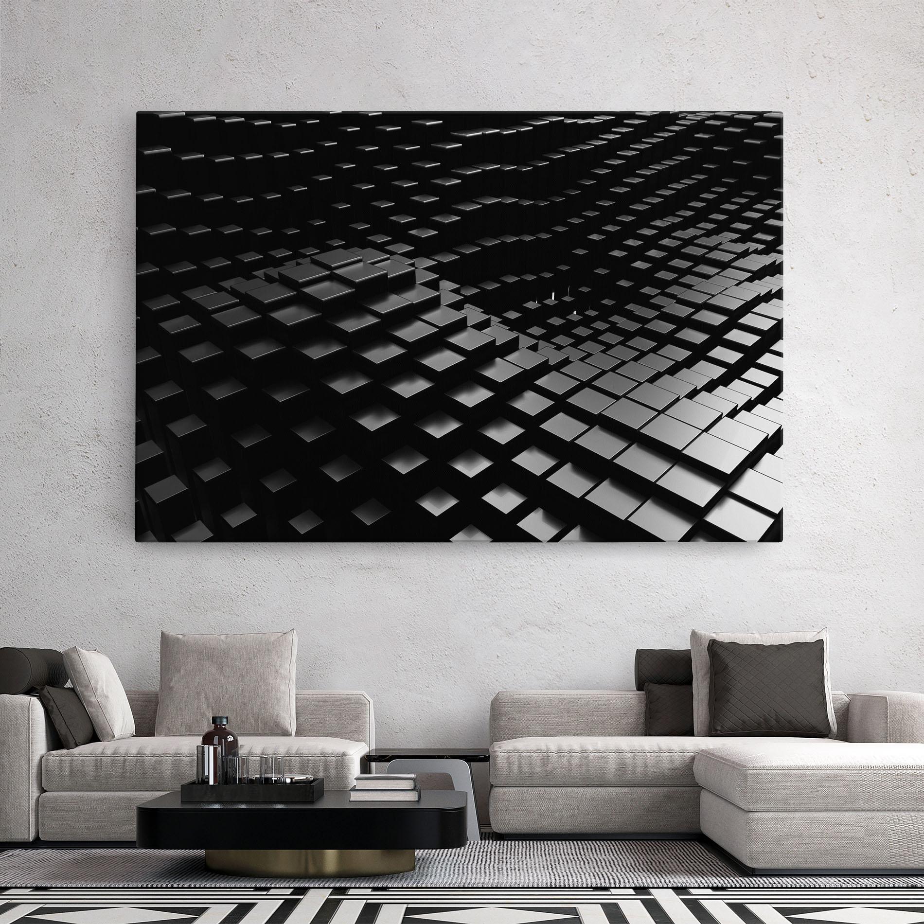 Leinwandbild Black Square Wave mockup 2