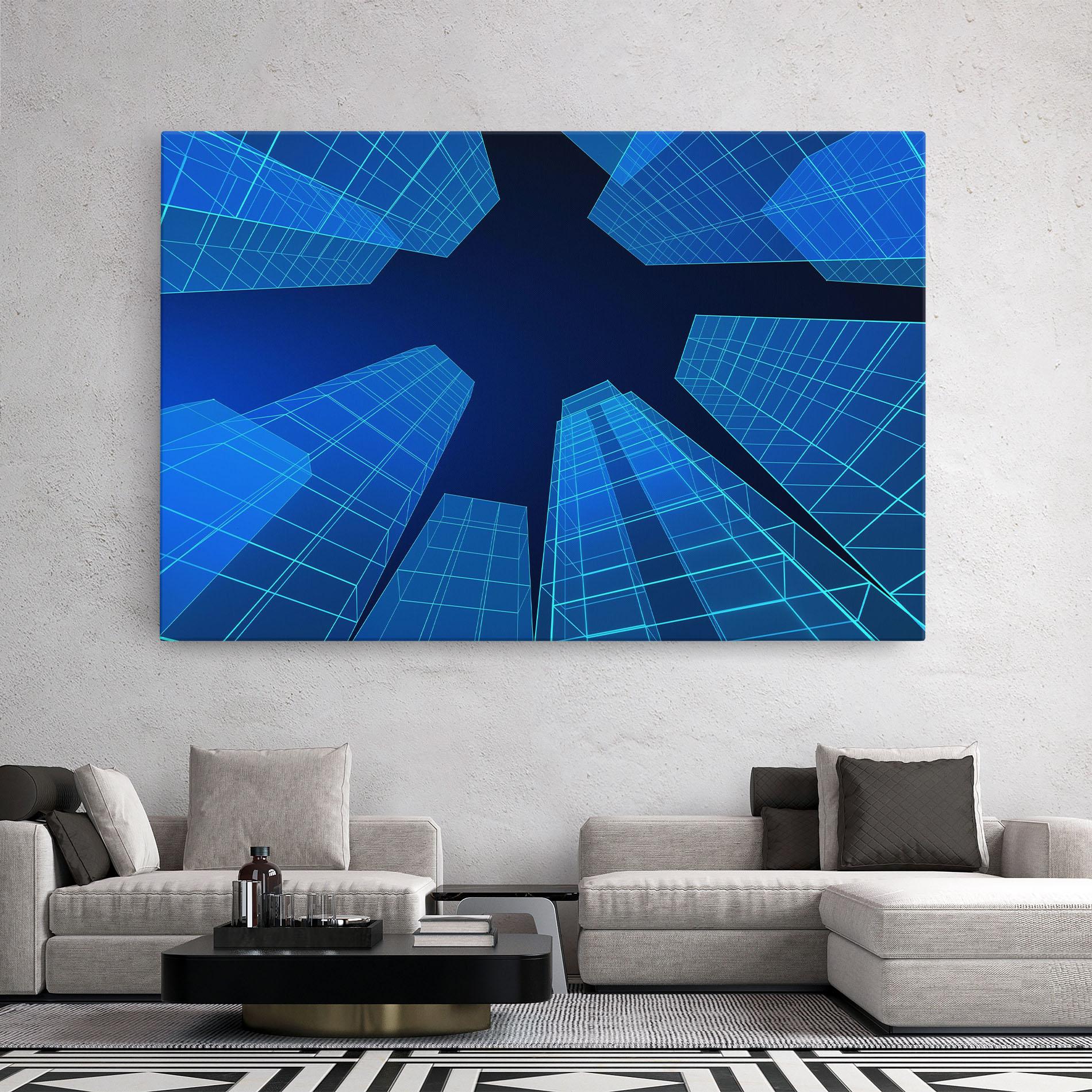 Leinwandbild Blue Buildings mockup 2