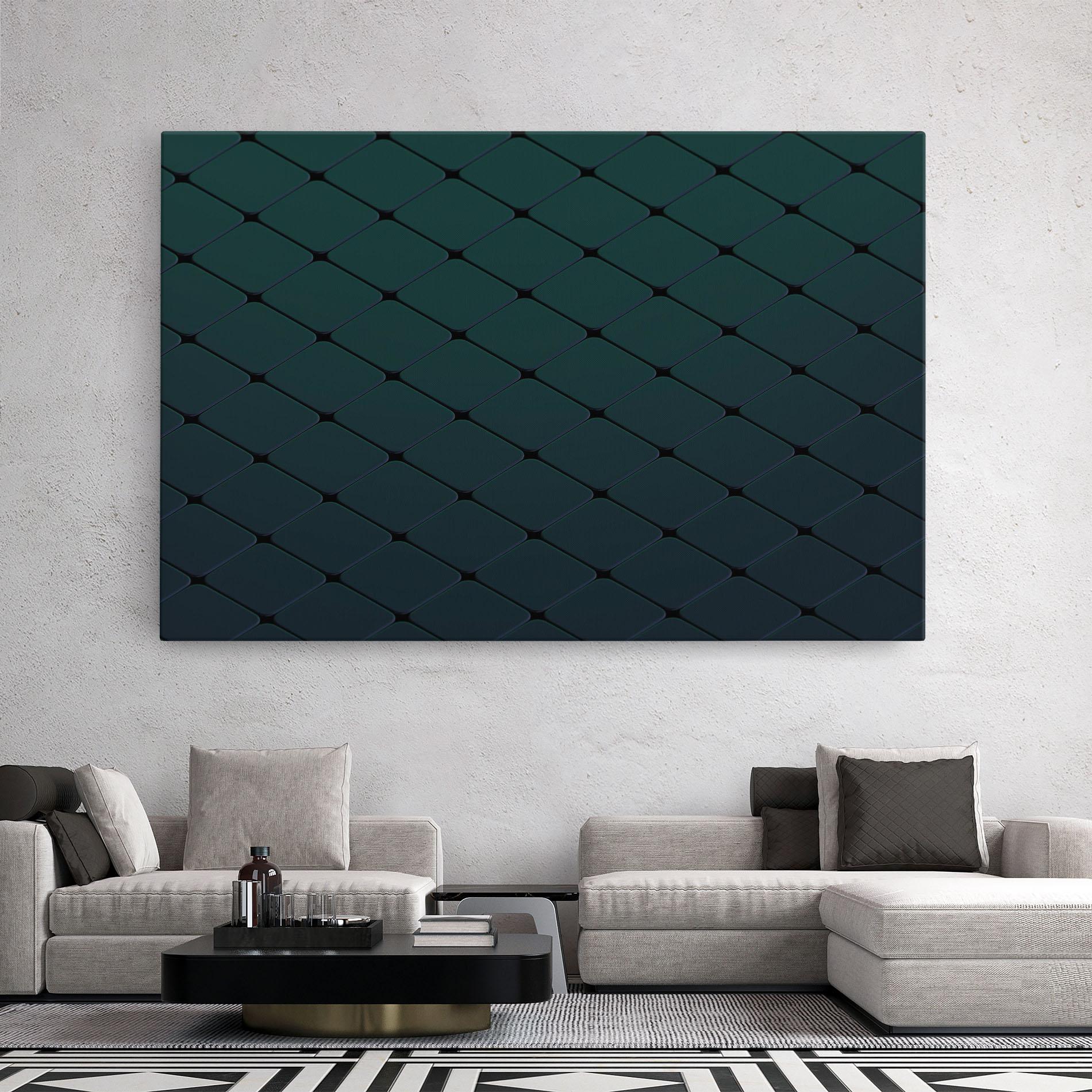 Leinwandbild Green Square Shapes mockup 2