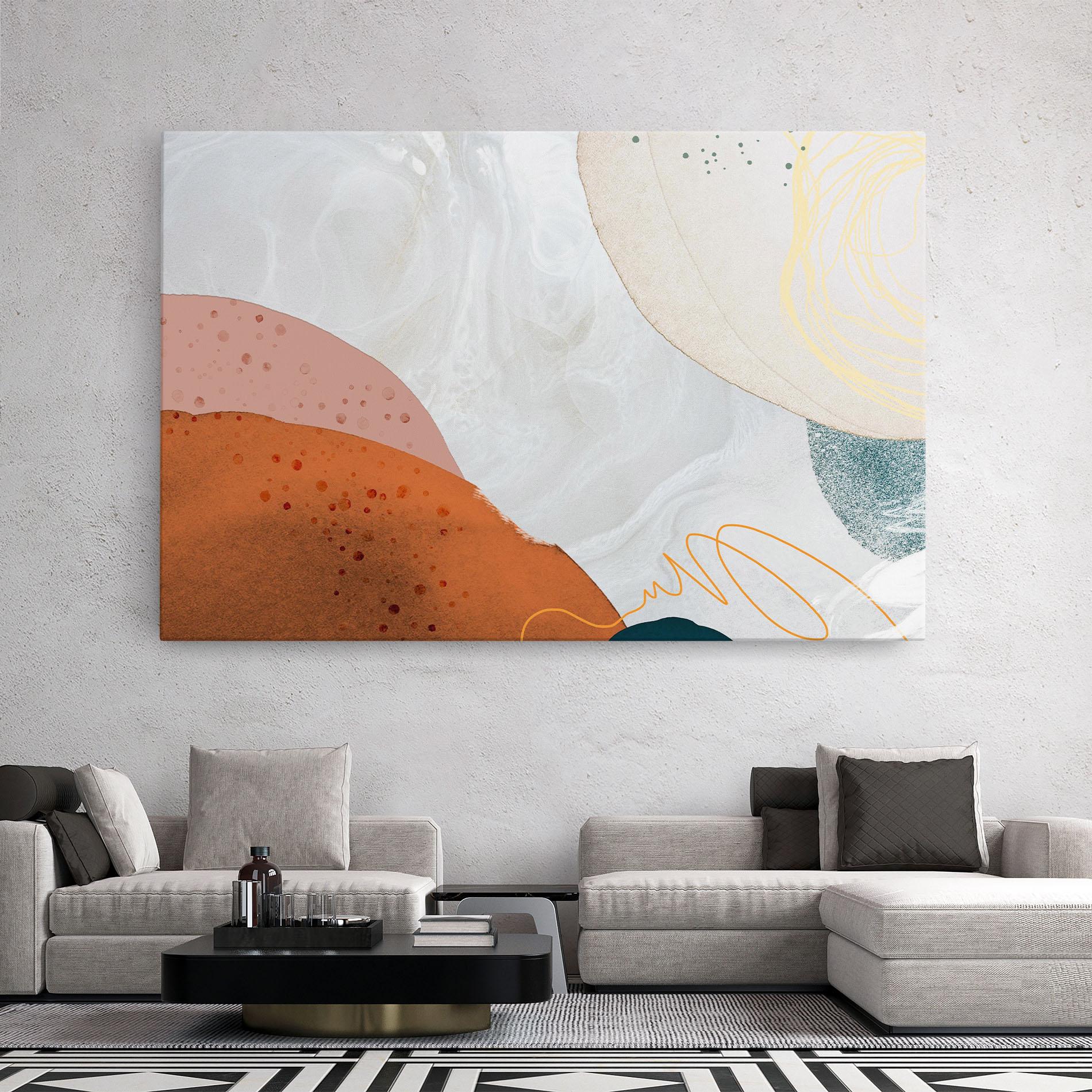 Leinwandbild Orange Yellow Line mockup 2