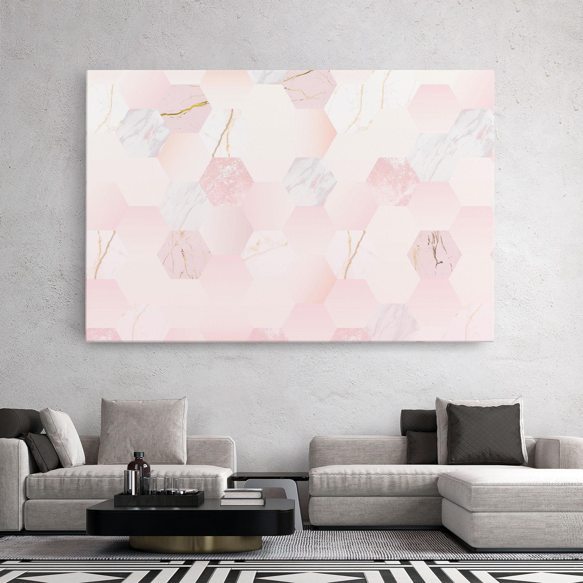 Leinwandbild Pink Hexanon mockup 2
