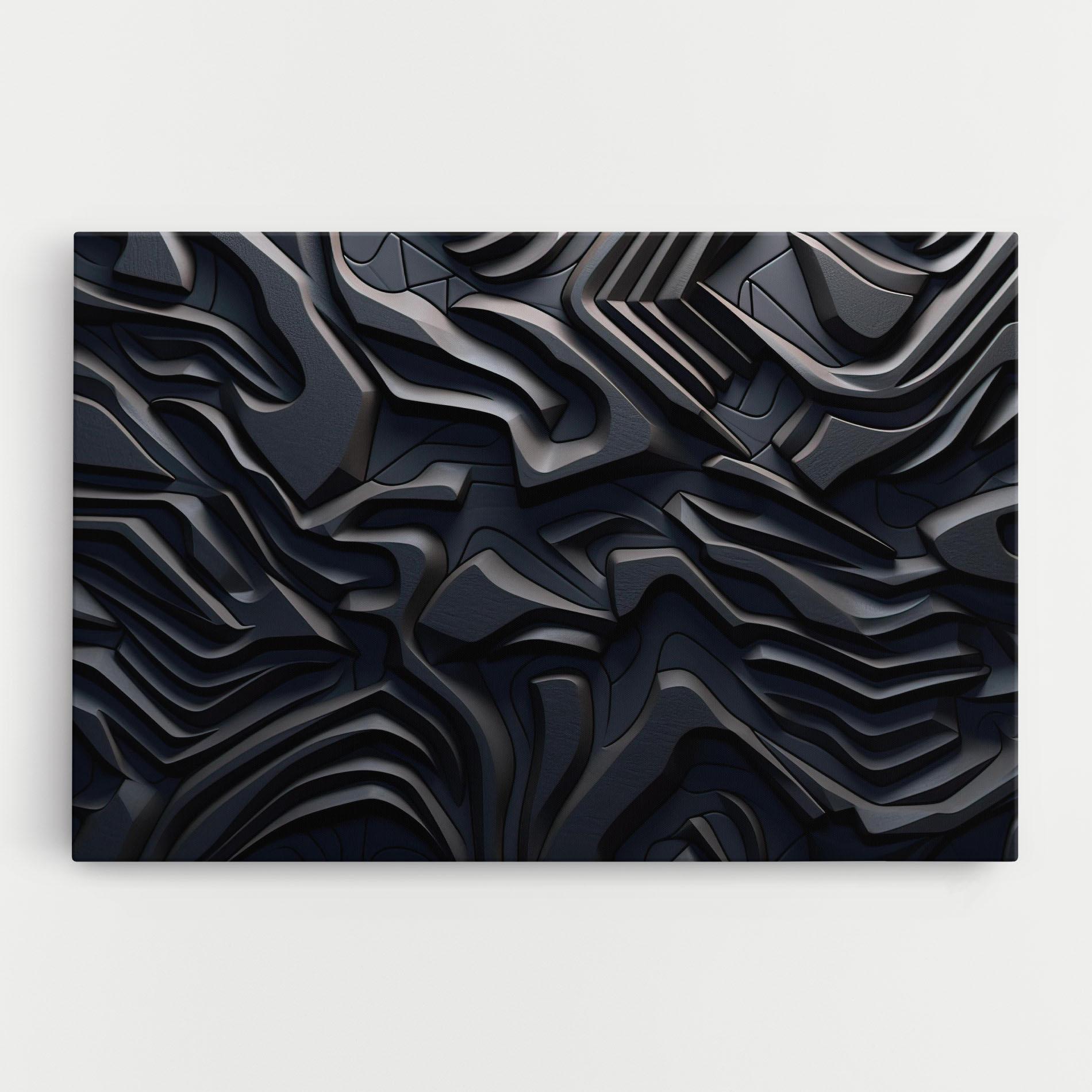 Leinwandbild Black 3d Lines mockup 0