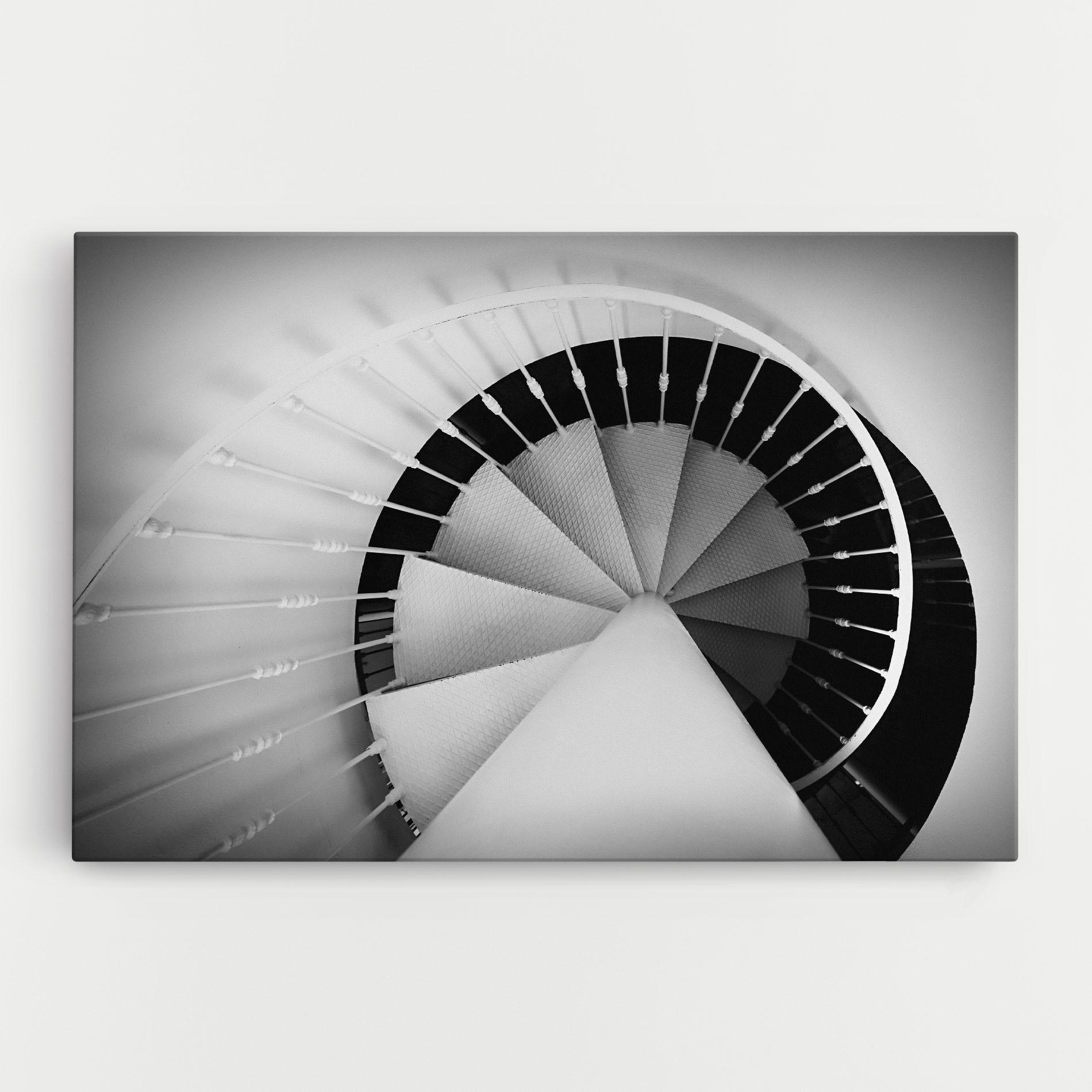 Leinwandbild Black Circle Stairs mockup 0