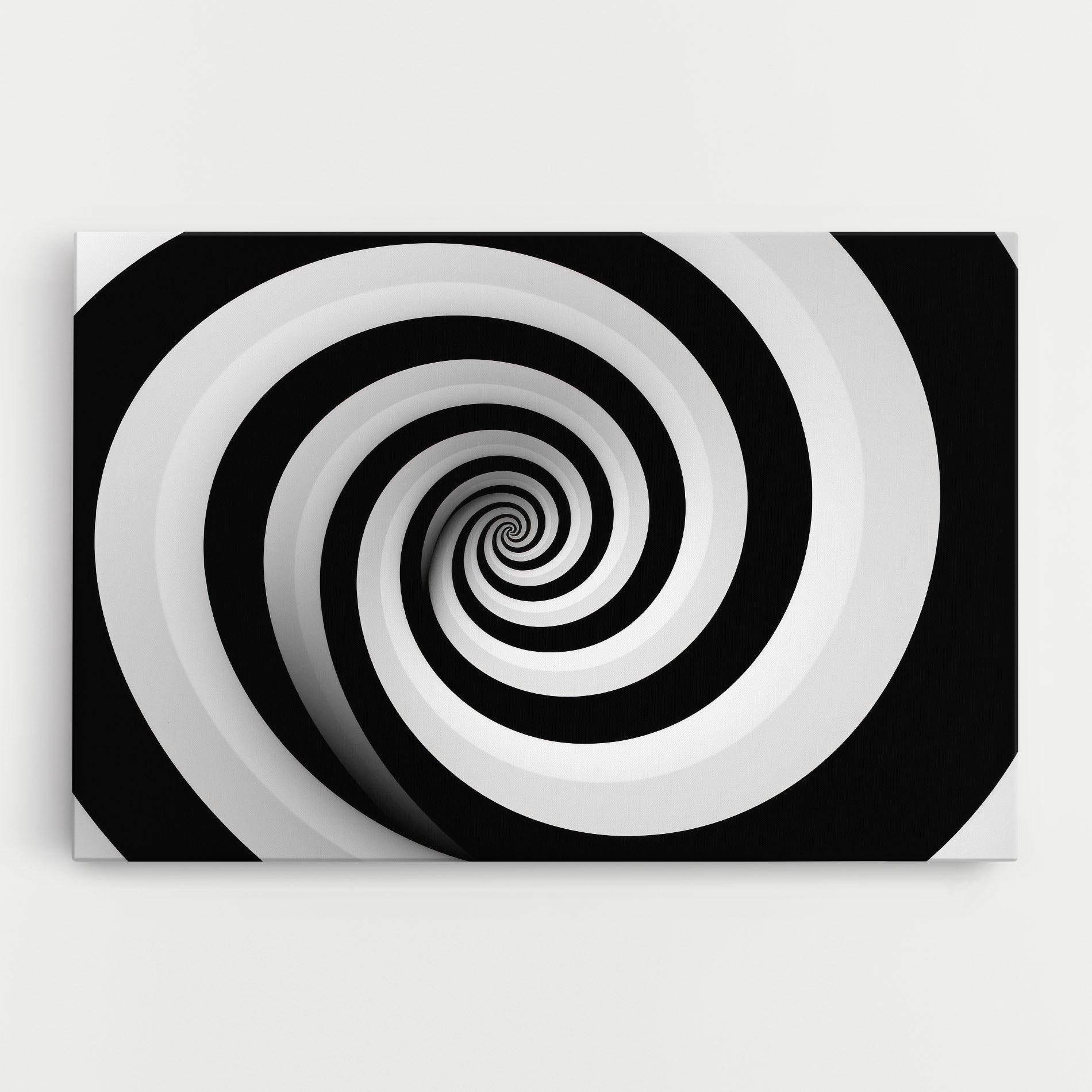 Leinwandbild Black White Spiral mockup 0