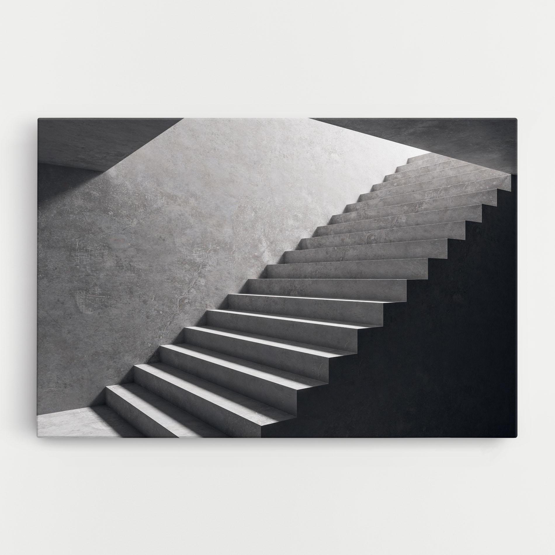 Leinwandbild Concrete Stairs mockup 0