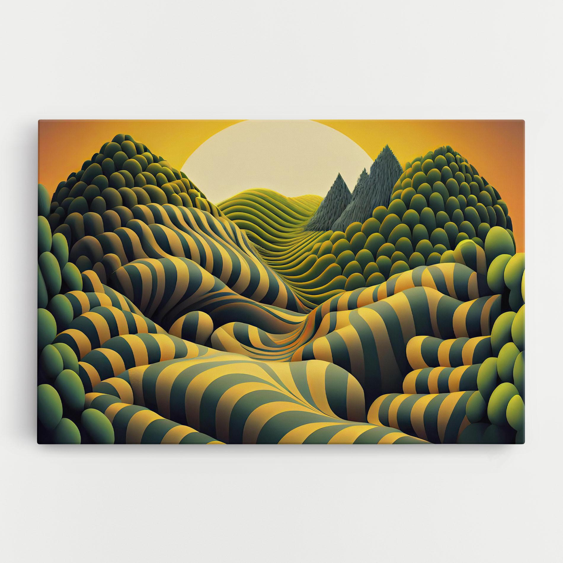 Leinwandbild Green Yellow View mockup 0