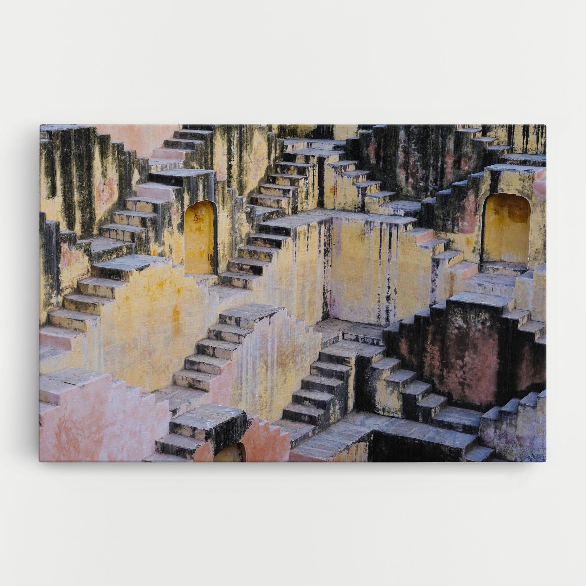 Leinwandbild Old Yellow Stairs mockup 0