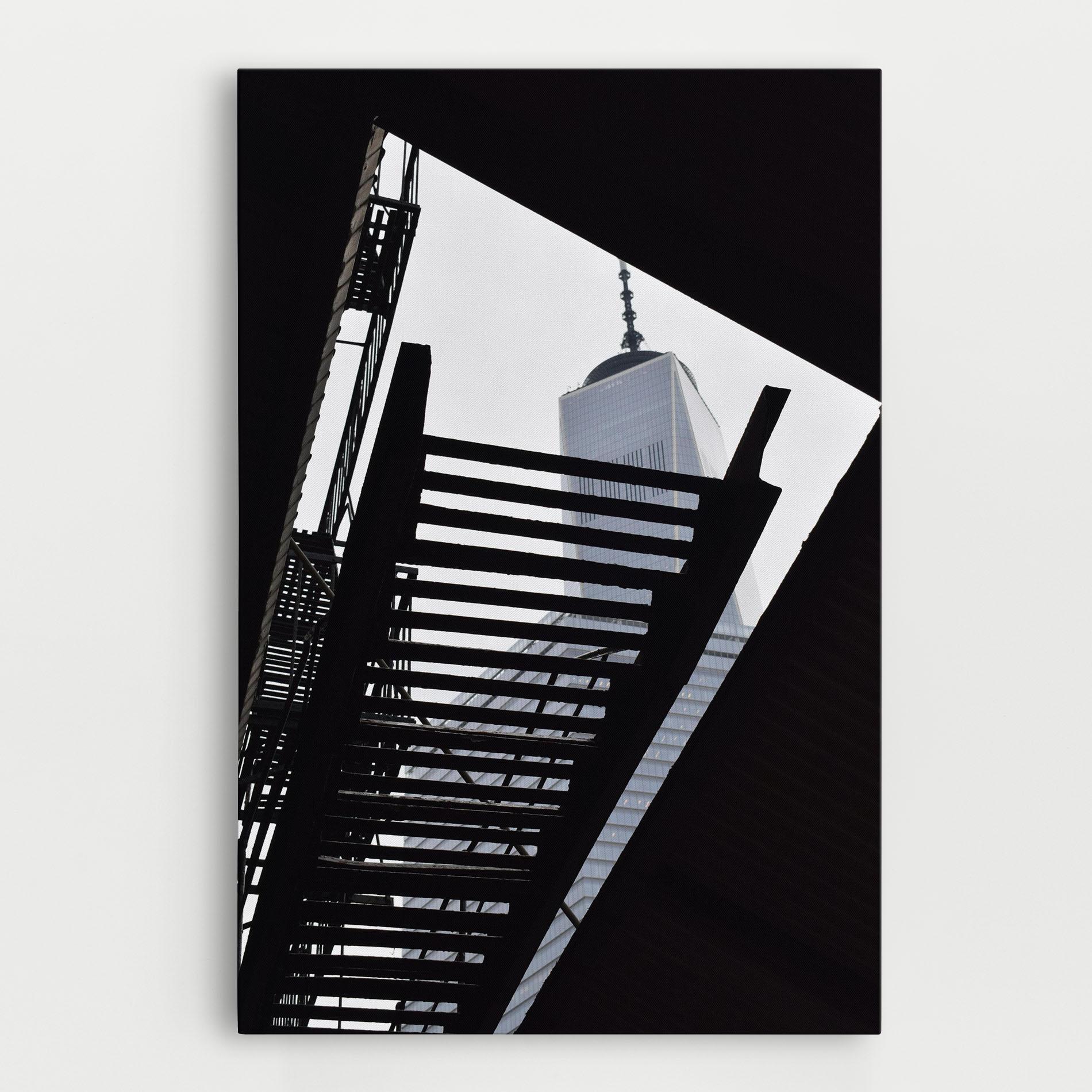 Leinwandbild Black Stairs Floating mockup 0