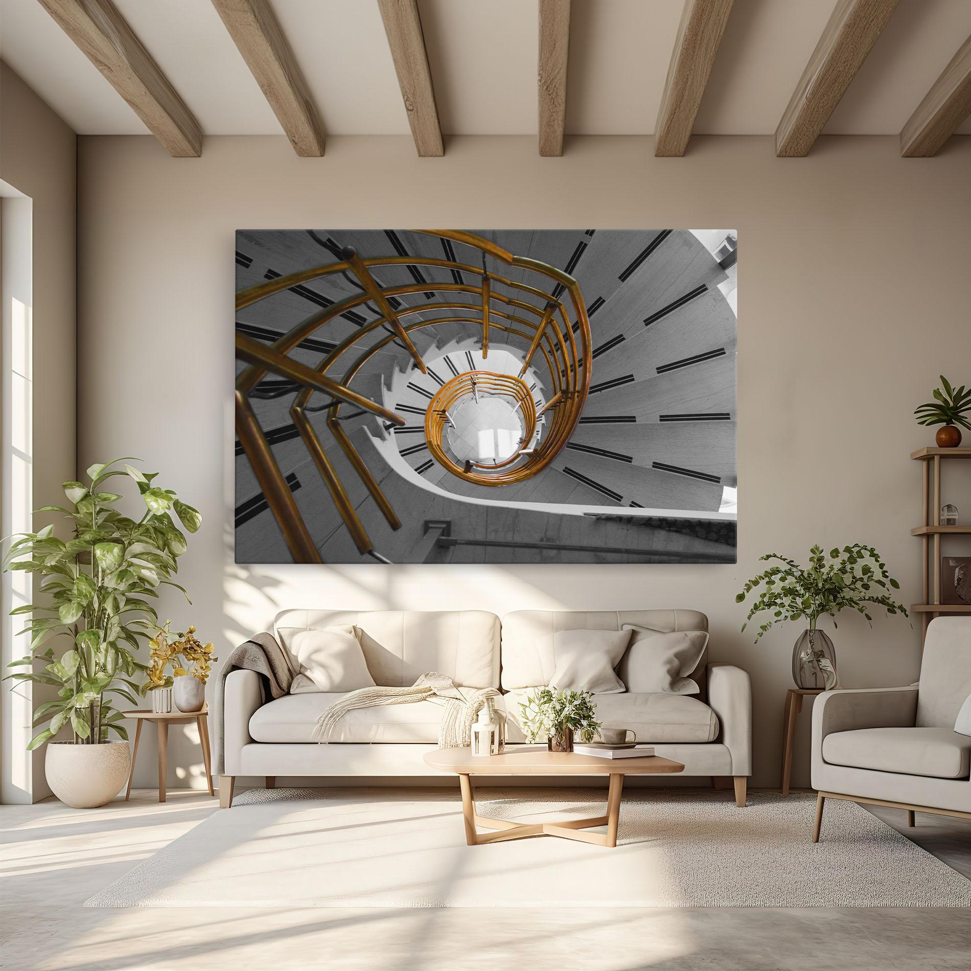 Leinwandbild Gold Bar Stairs mockup 6