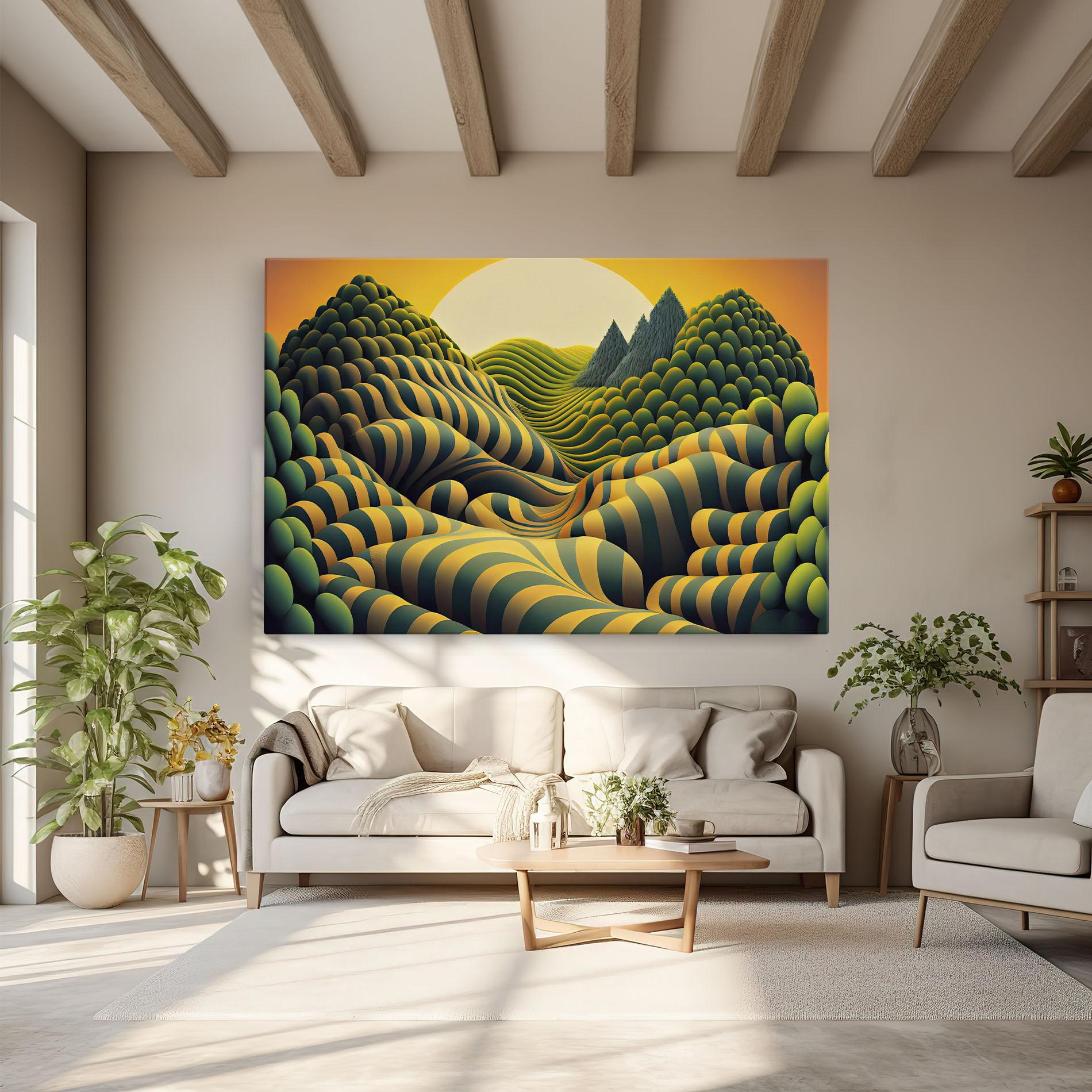 Leinwandbild Green Yellow View mockup 6