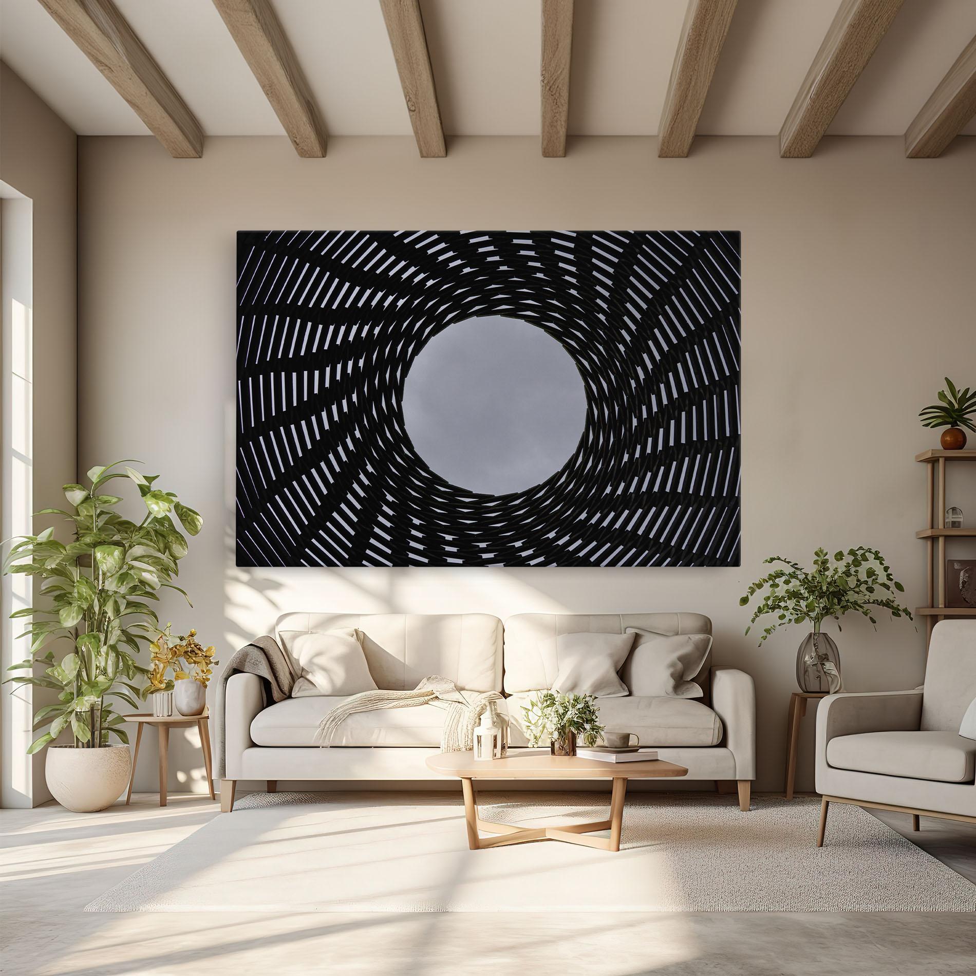 Leinwandbild Grey Circle Lines mockup 6