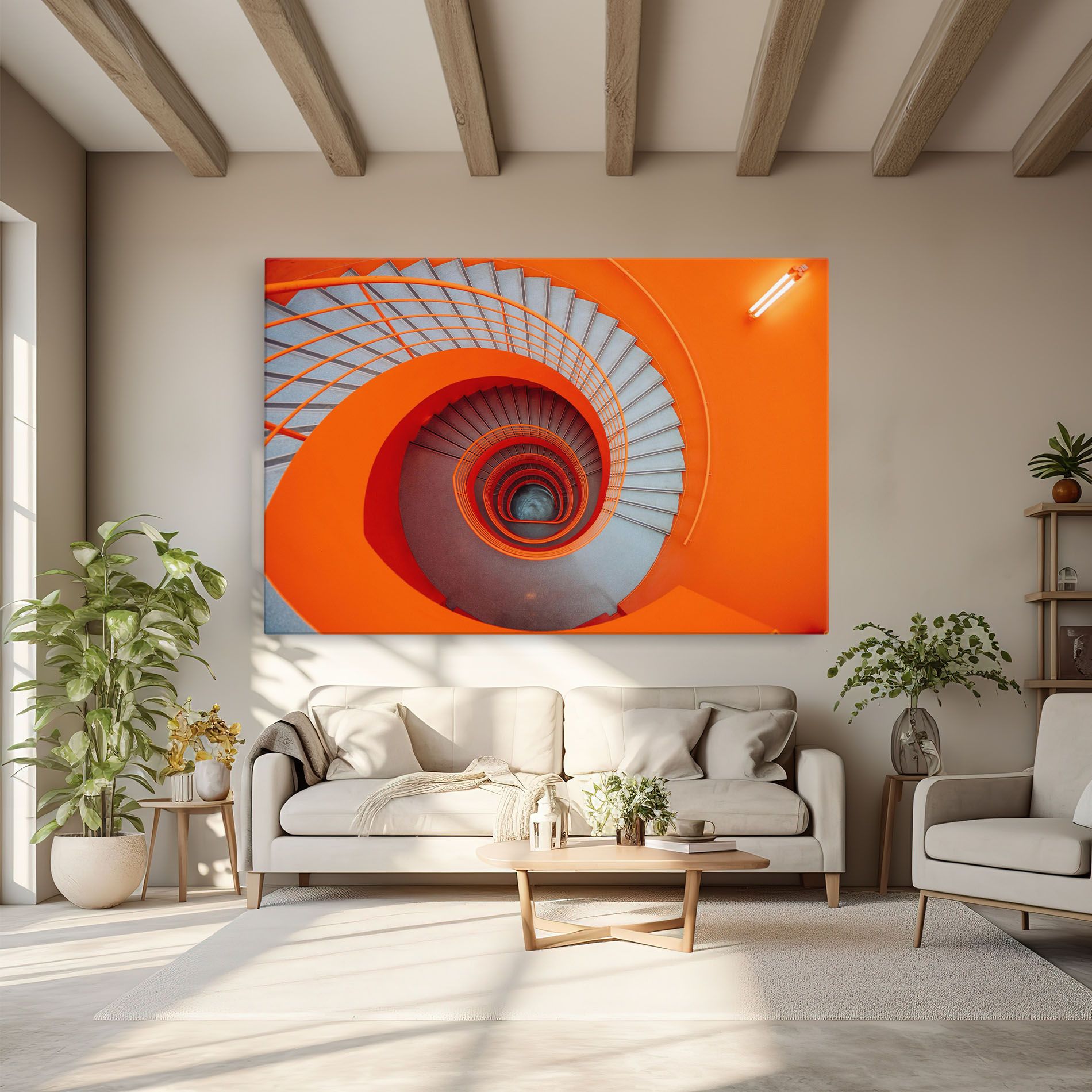 Grey Orange Stairs mockup 6