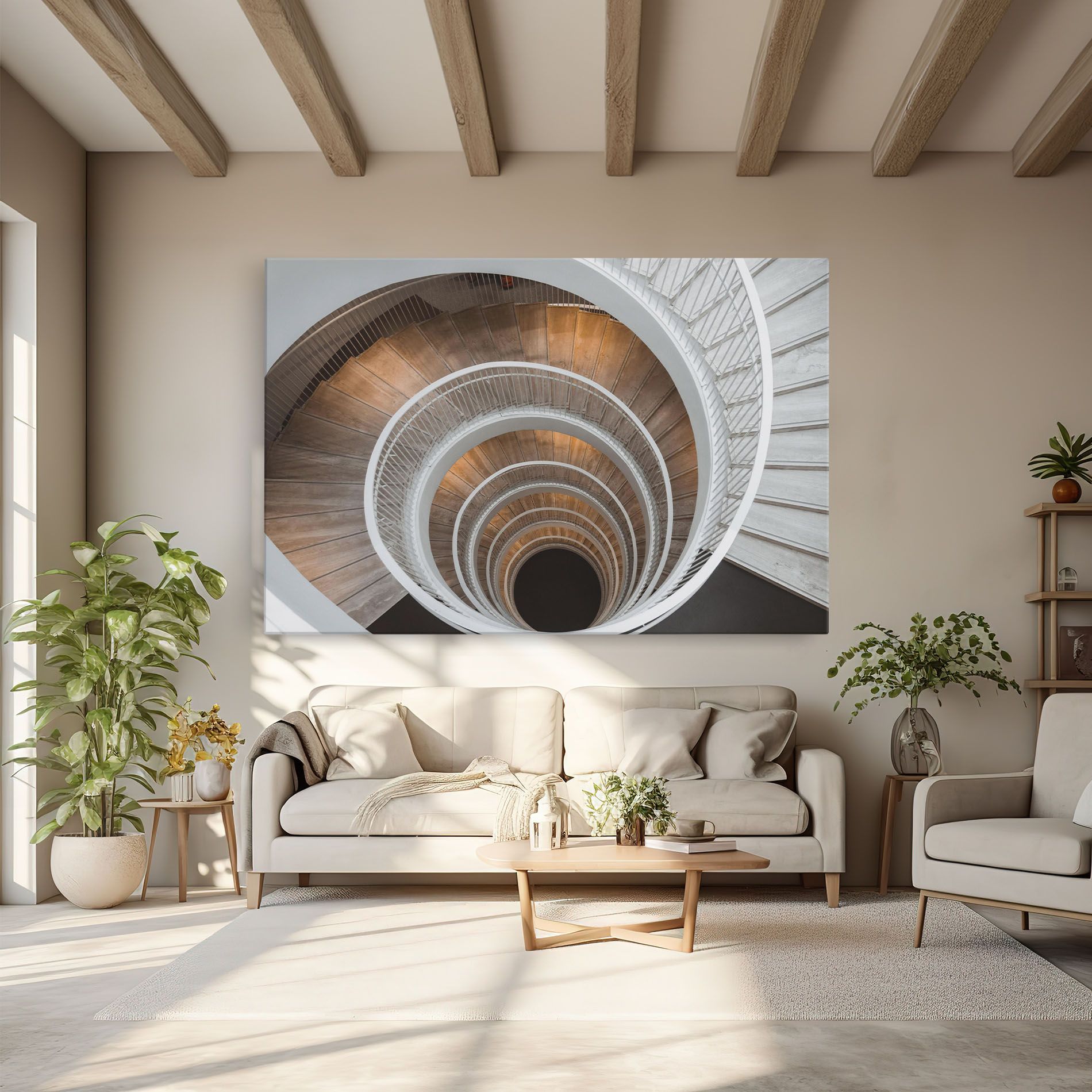 White Spiral Stairs mockup 6