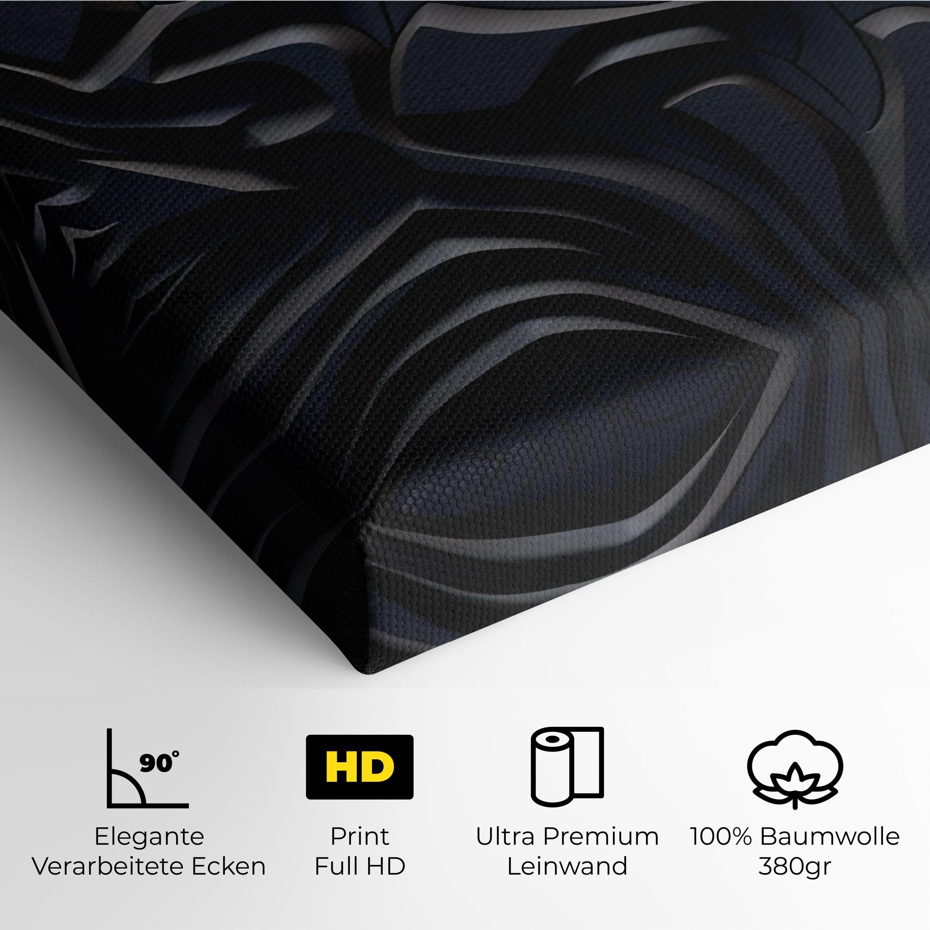 Leinwandbild Black 3d Lines mockup 4