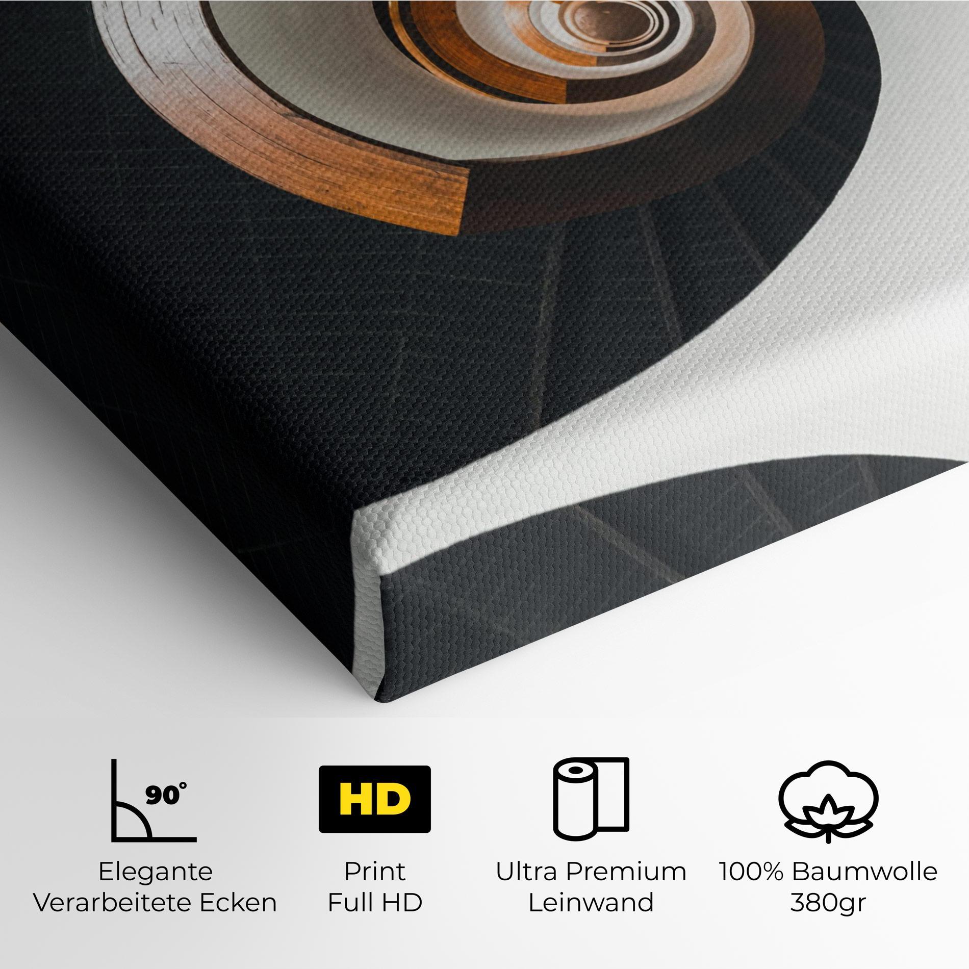 Leinwandbild Black Spiral Stairs mockup 4