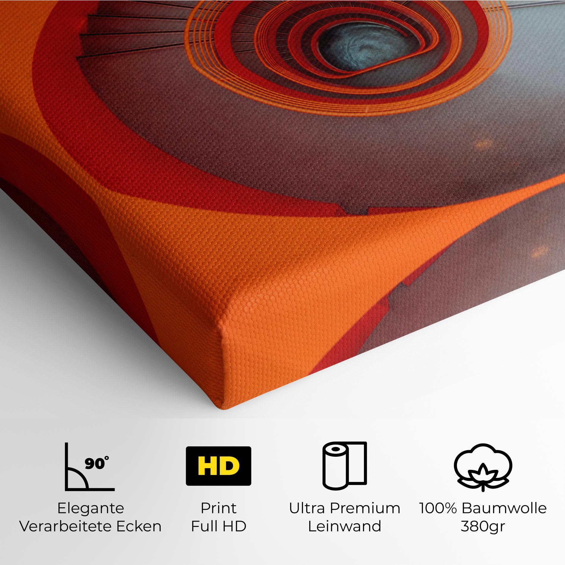 Leinwandbild Grey Orange Stairs mockup 4