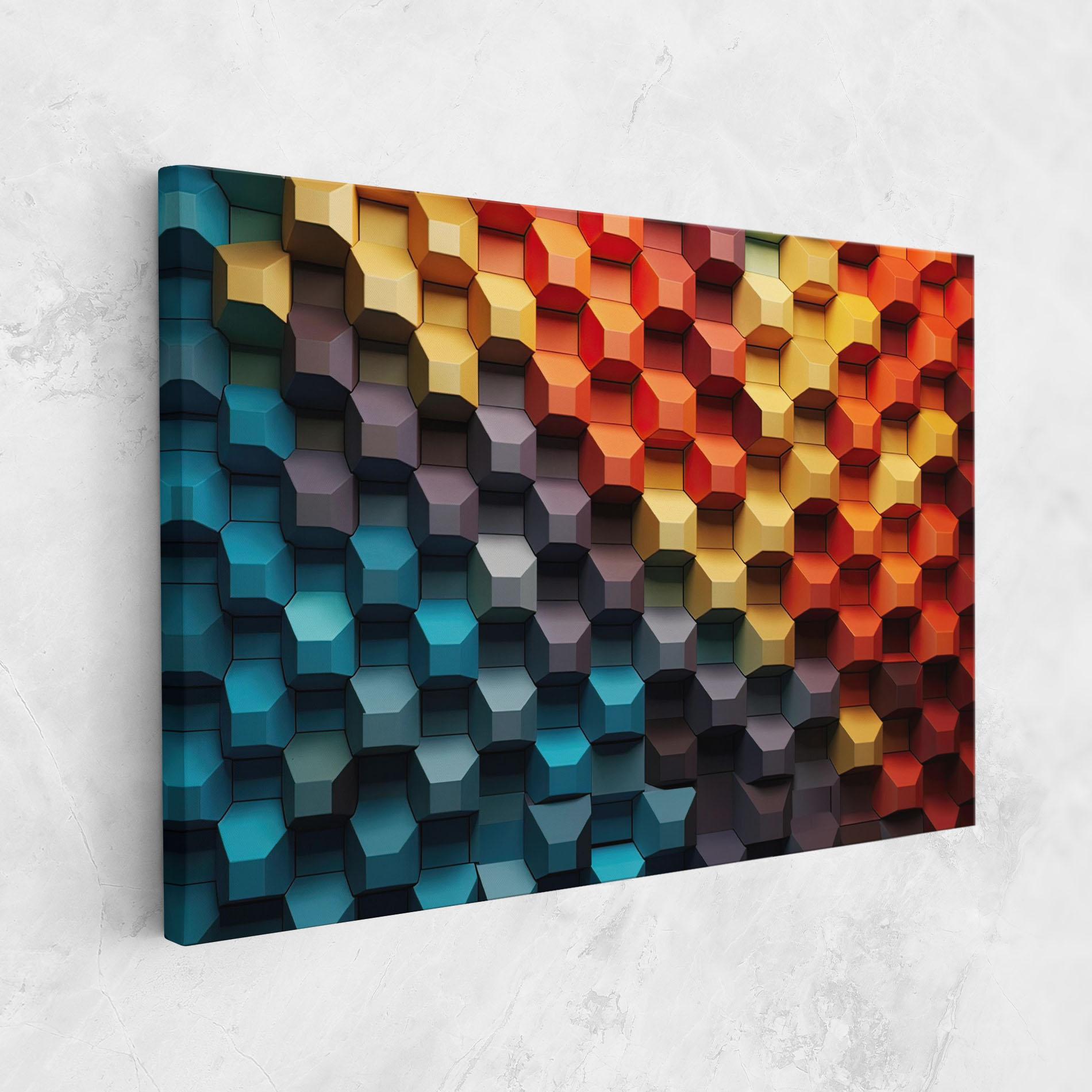 Leinwandbild 3d Sqare Mix mockup 1